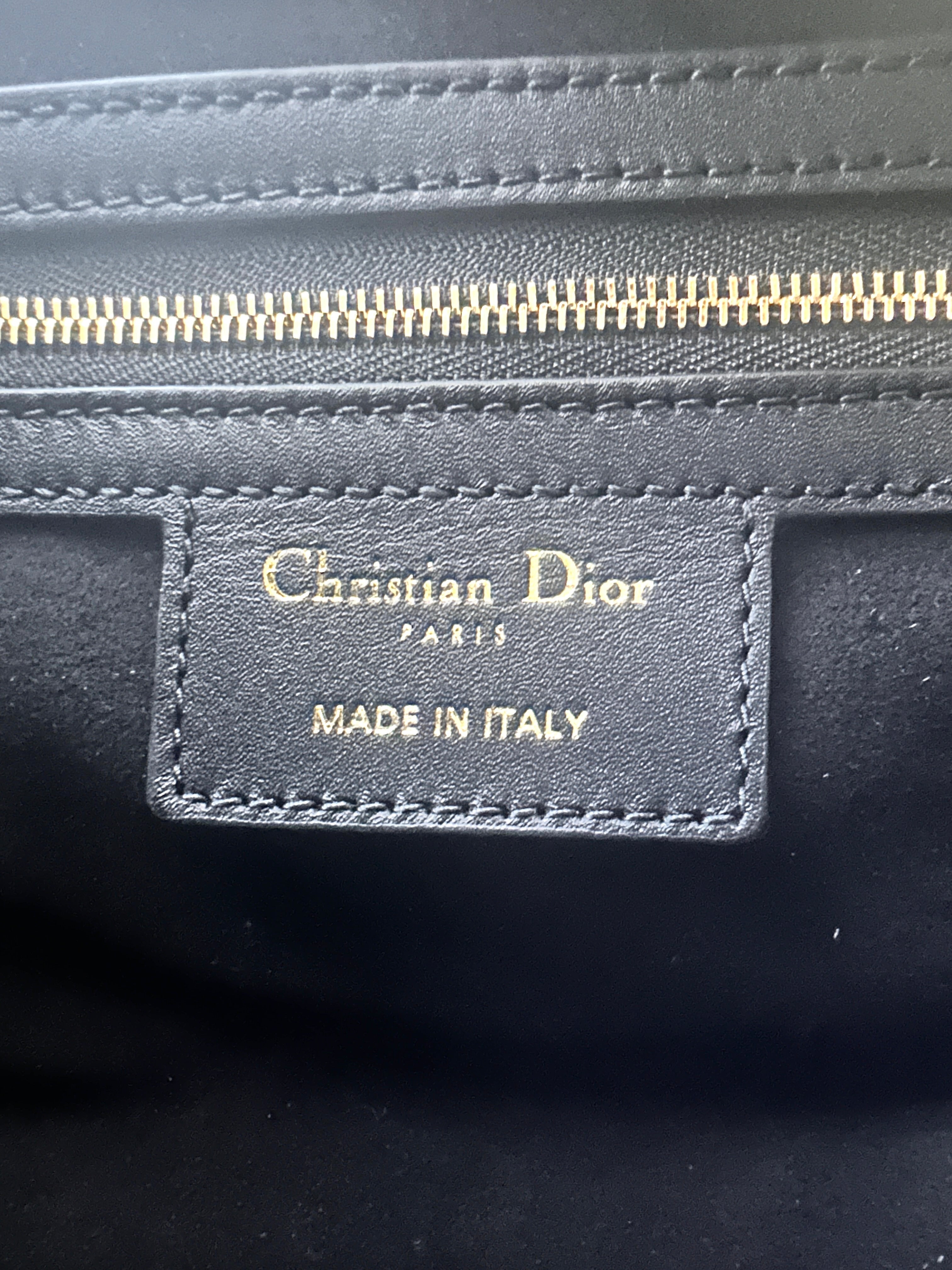 Christian Dior Lady D-Joy Black Patent Cannage Lambskin Medium Size Bag DR375