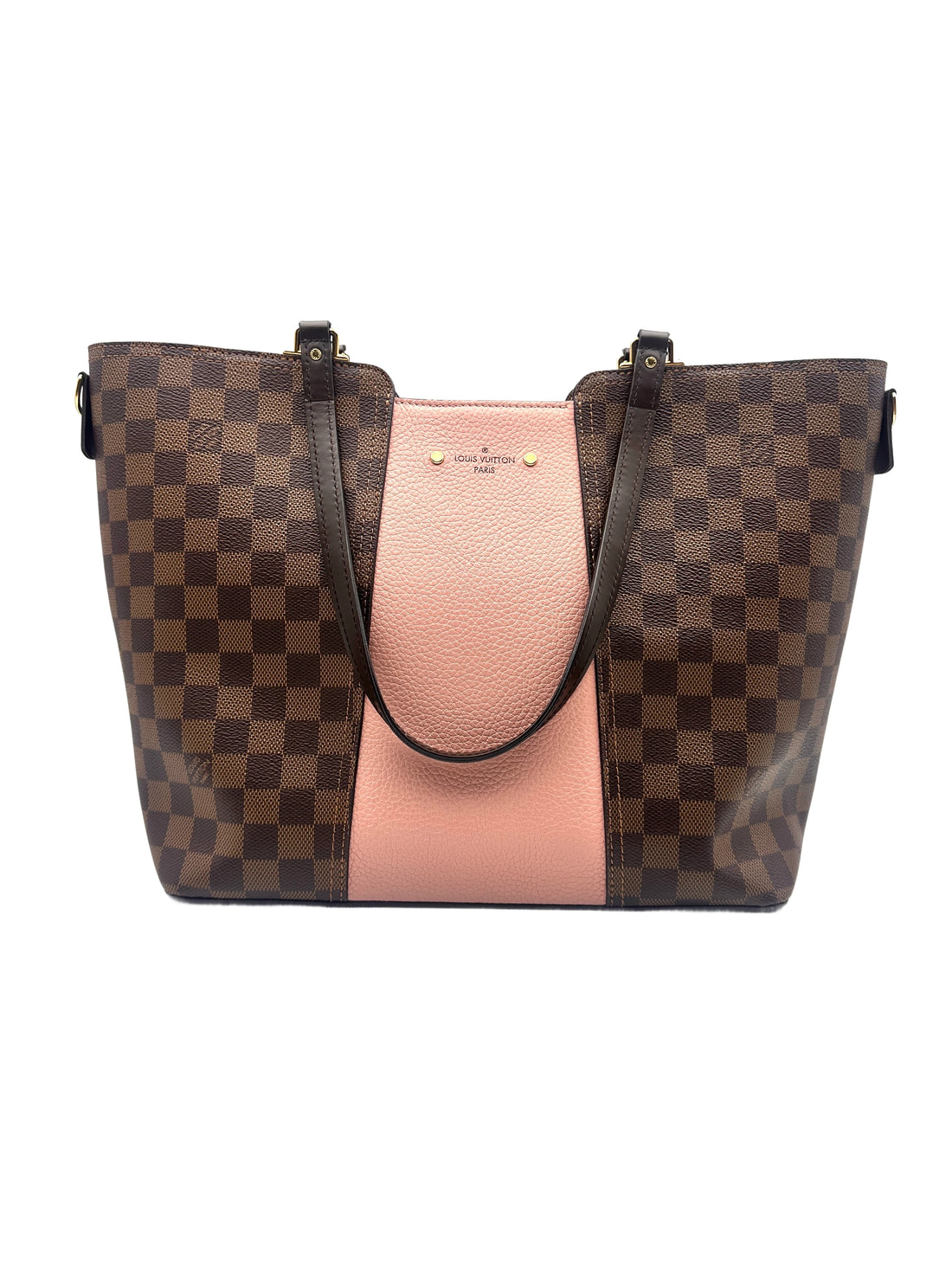 Louis Vuitton Jersey Damier Ebene Tote Bag Brown/Pink LV1666