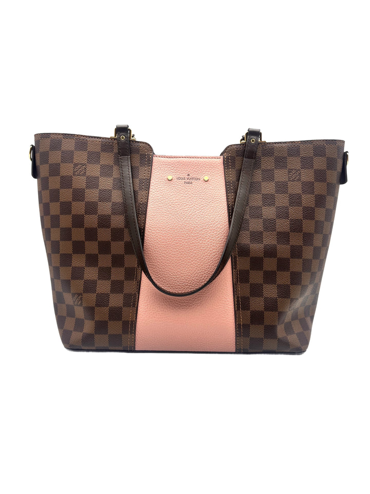 Louis Vuitton Jersey Damier Ebene Tote Bag Brown/Pink LV1666