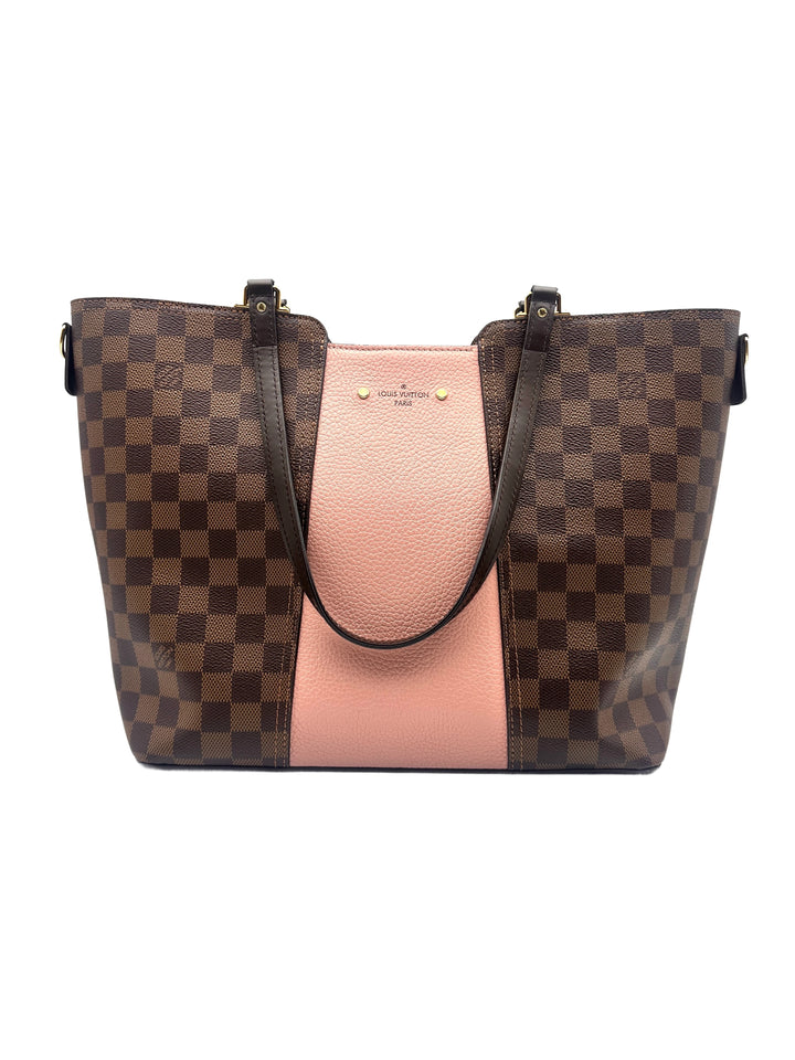 Louis Vuitton Jersey Damier Ebene Tote Bag Brown/Pink LV1666