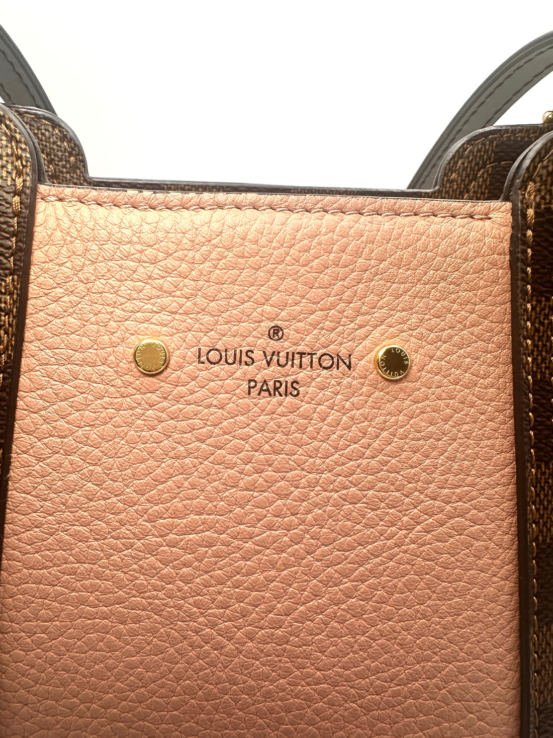 Louis Vuitton Jersey Damier Ebene Tote Bag Brown/Pink LV1666