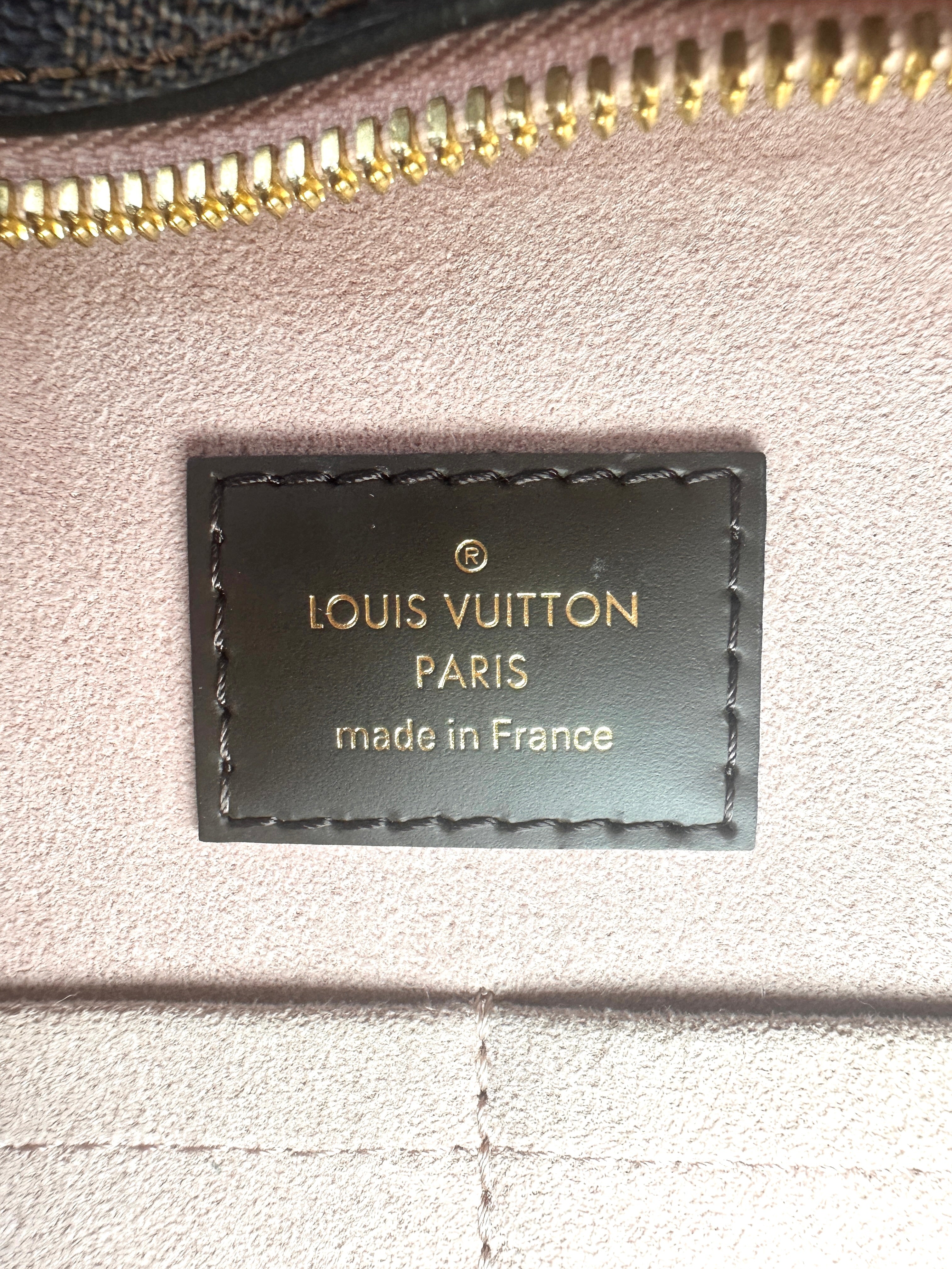 Louis Vuitton Jersey Damier Ebene Tote Bag Brown/Pink LV1666
