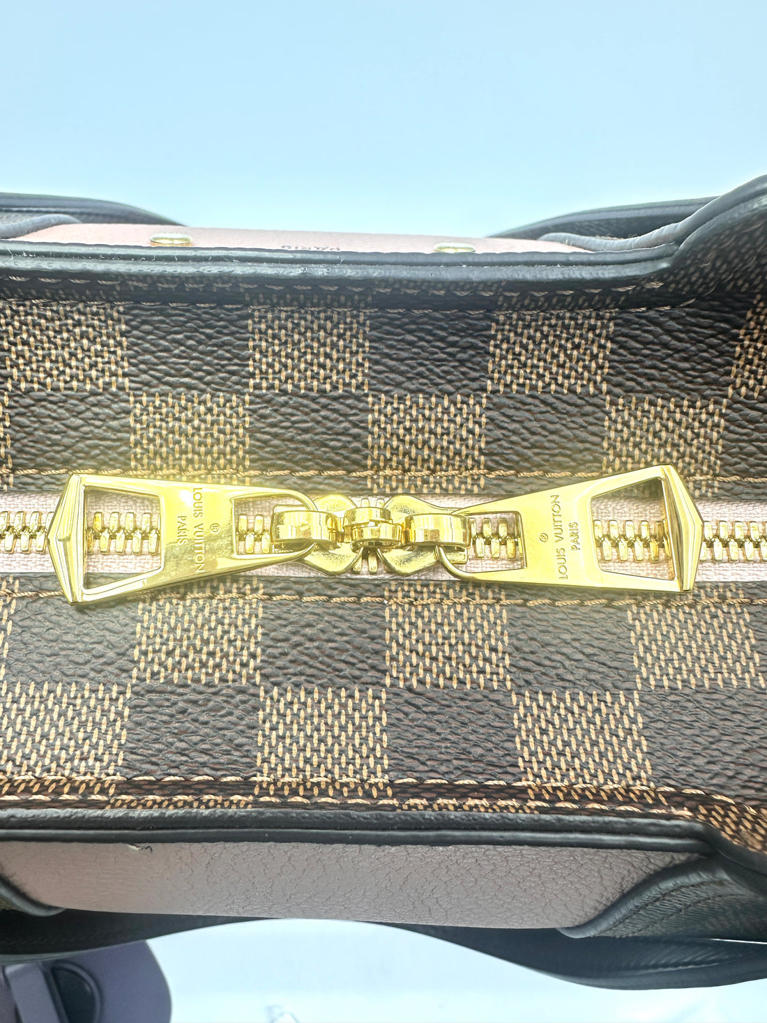 Louis Vuitton Jersey Damier Ebene Tote Bag Brown/Pink LV1666