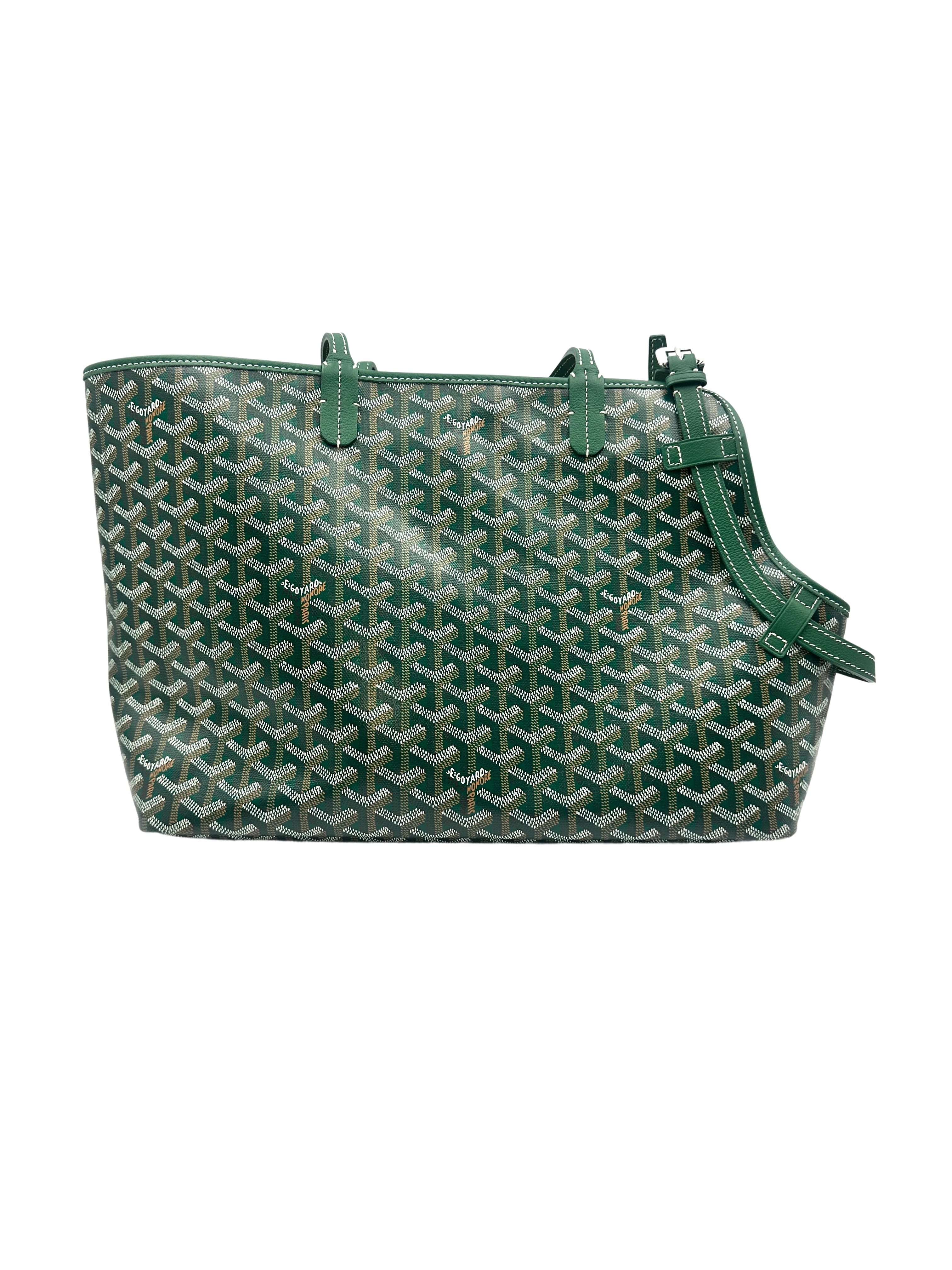 Goyard Chien-Gris Green Goyardine Tote Bag GR41