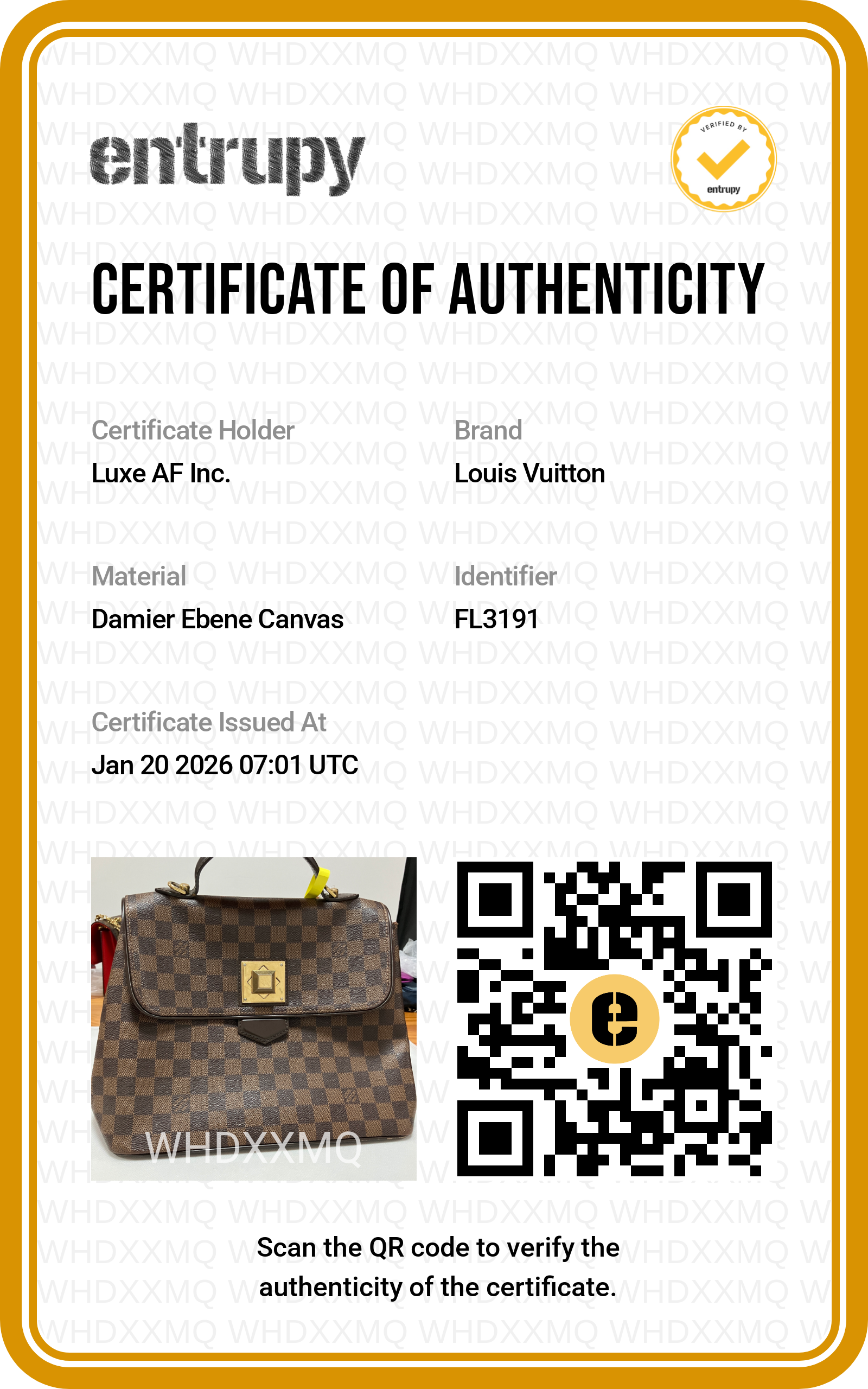 Louis Vuitton Bergamo MM Damier Ebene Handle Bag LV1738