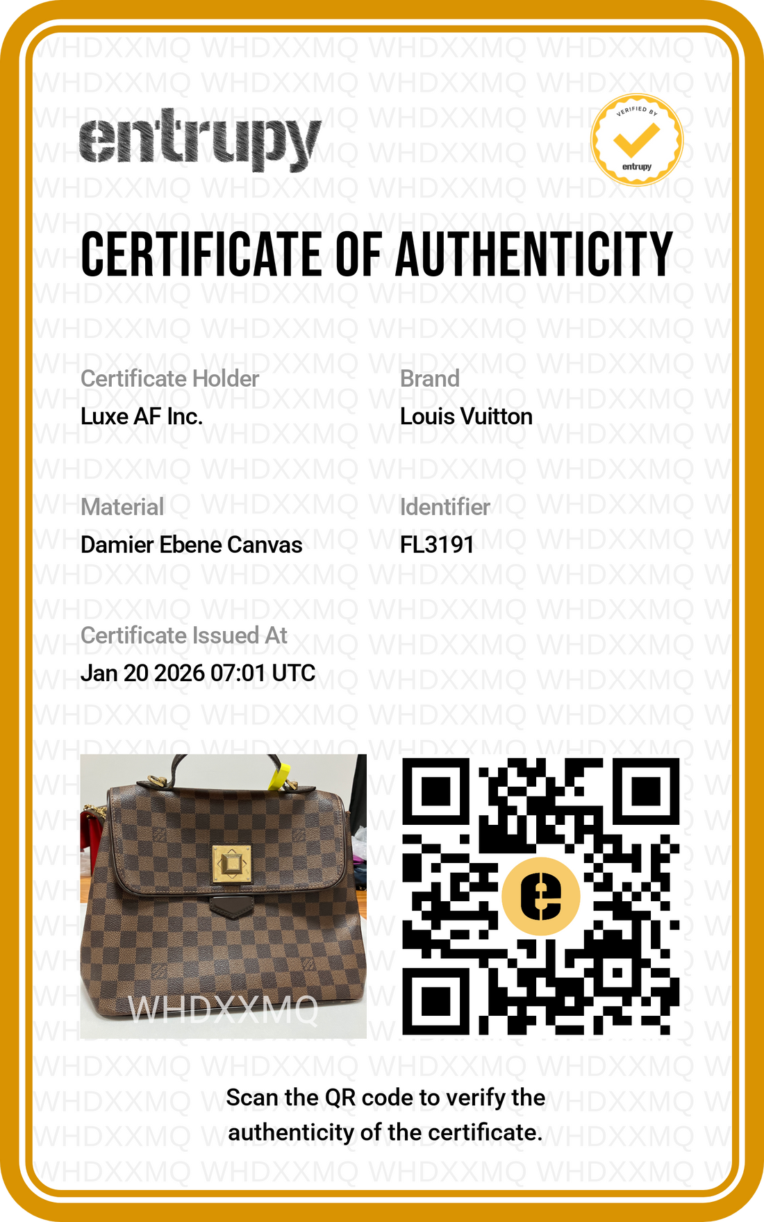 Louis Vuitton Bergamo MM Damier Ebene Handle Bag LV1738