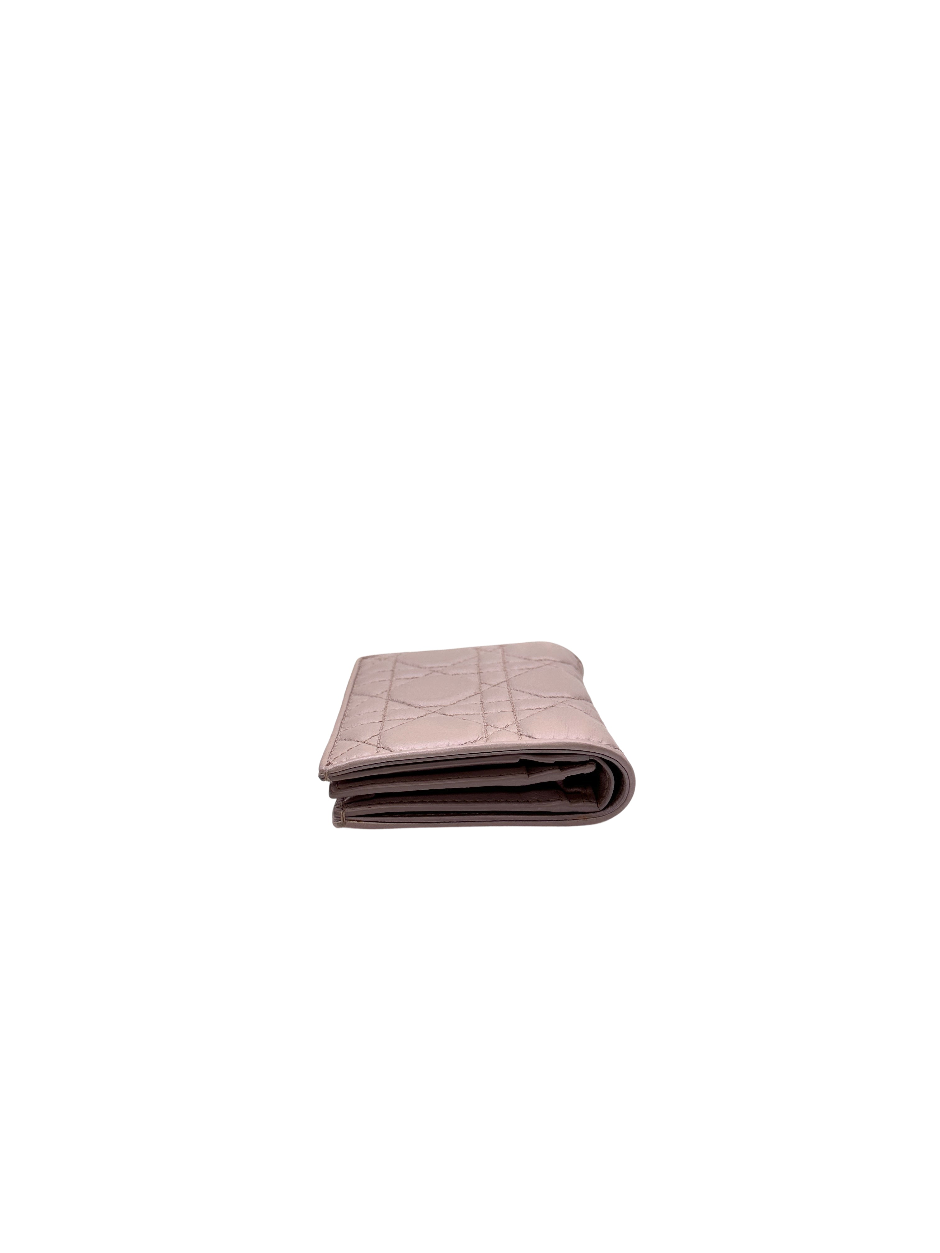 Christian Dior Lady Dior Pink Cannage Lotus Wallet DR380
