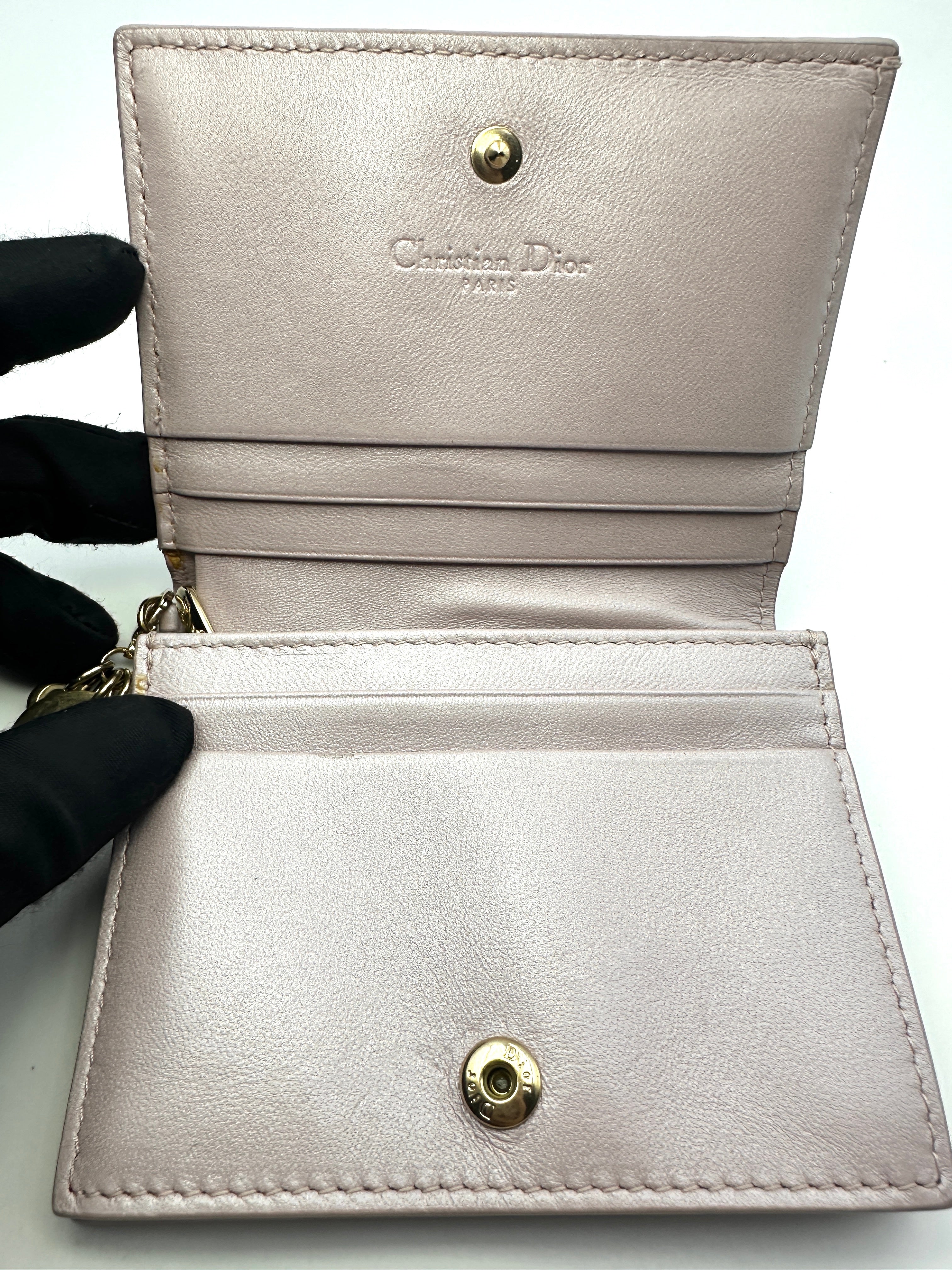 Christian Dior Lady Dior Pink Cannage Lotus Wallet DR380