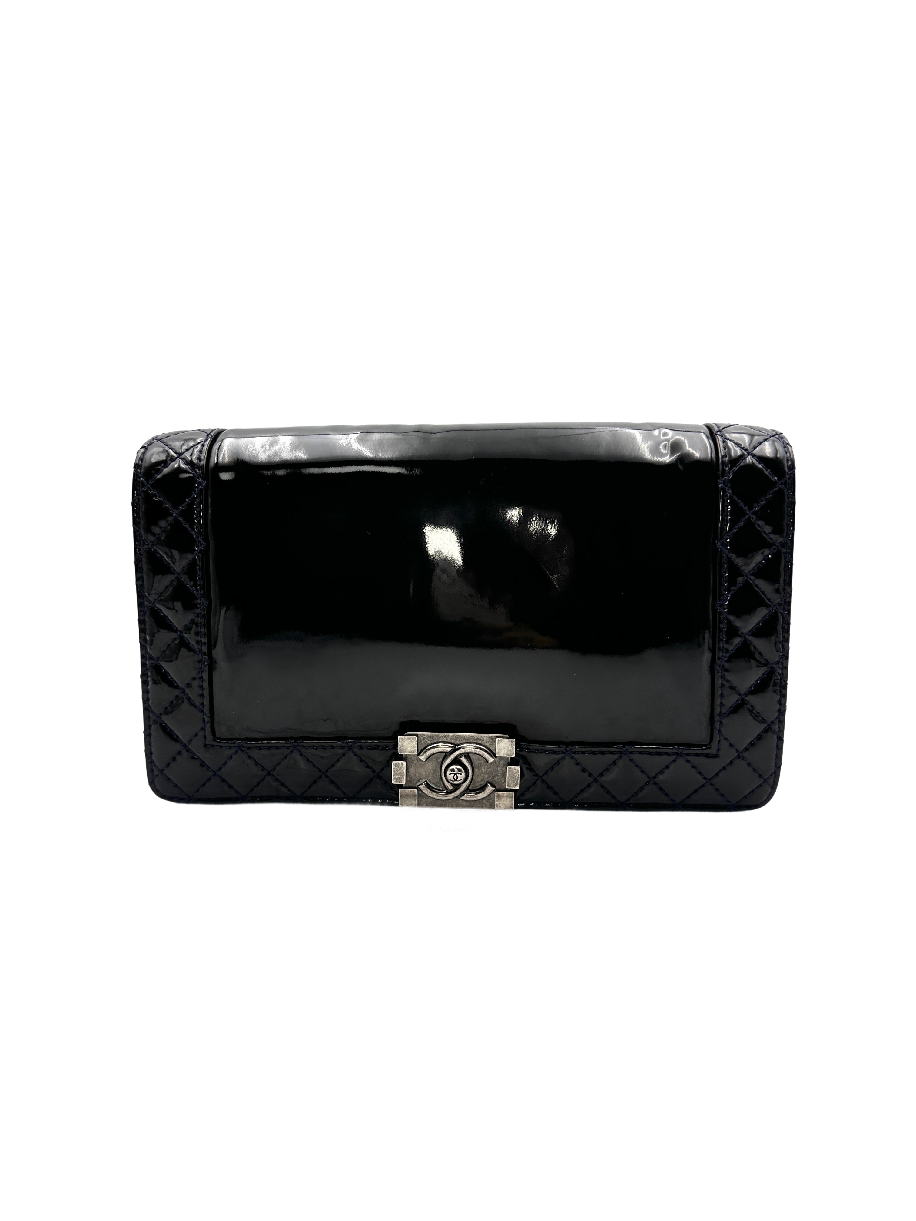 Chanel LeBoy Black Patent Leather Medium Size Shoulder Bag（18***89） CC1126