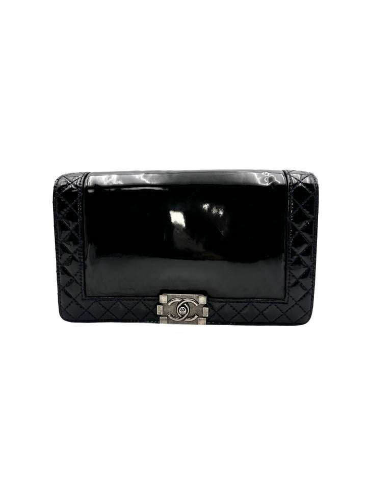 Chanel LeBoy Black Patent Leather Medium Size Shoulder Bag（18***89） CC1126