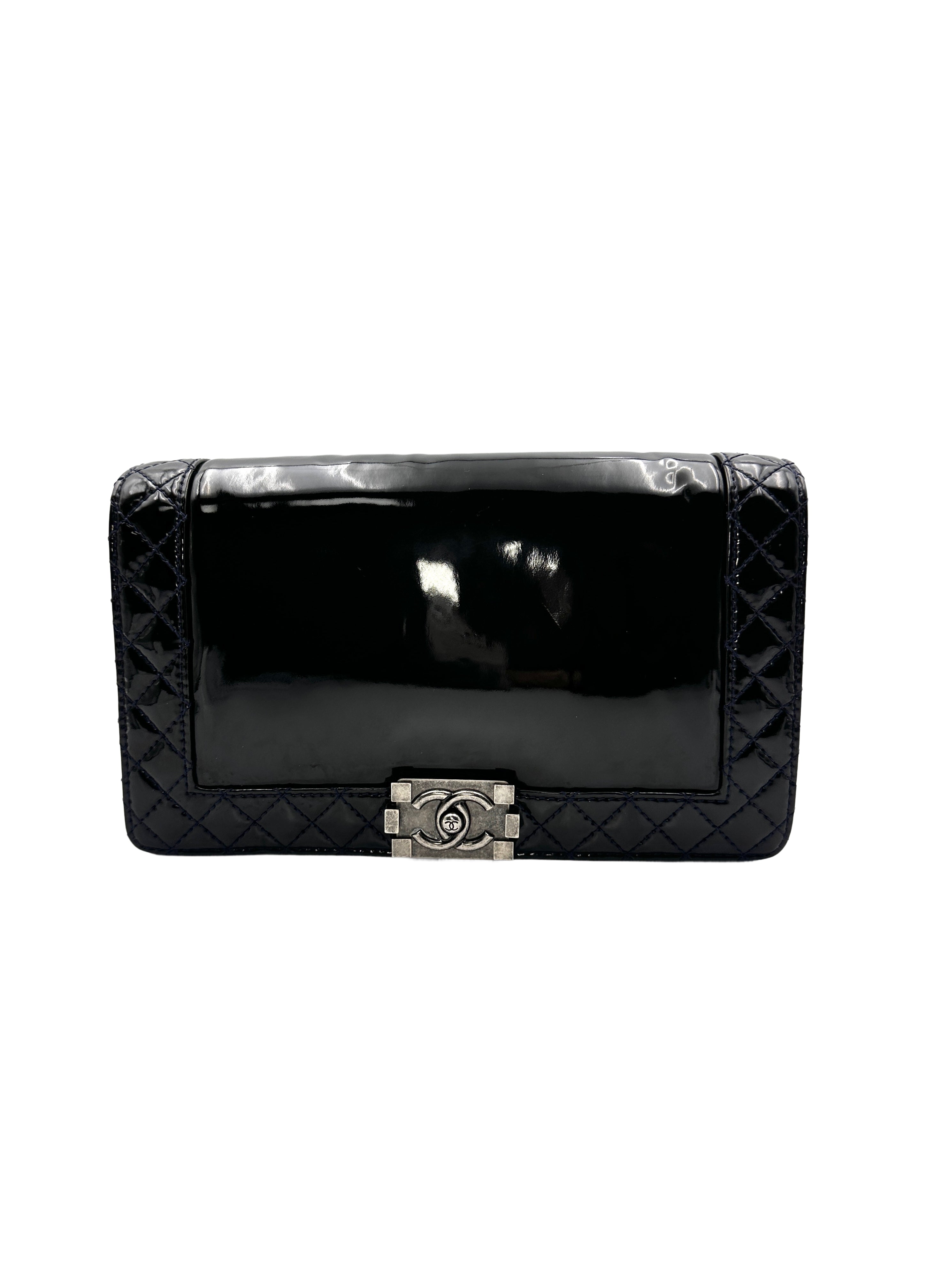 Chanel LeBoy Black Patent Leather Medium Size Shoulder Bag（18***89） CC1126