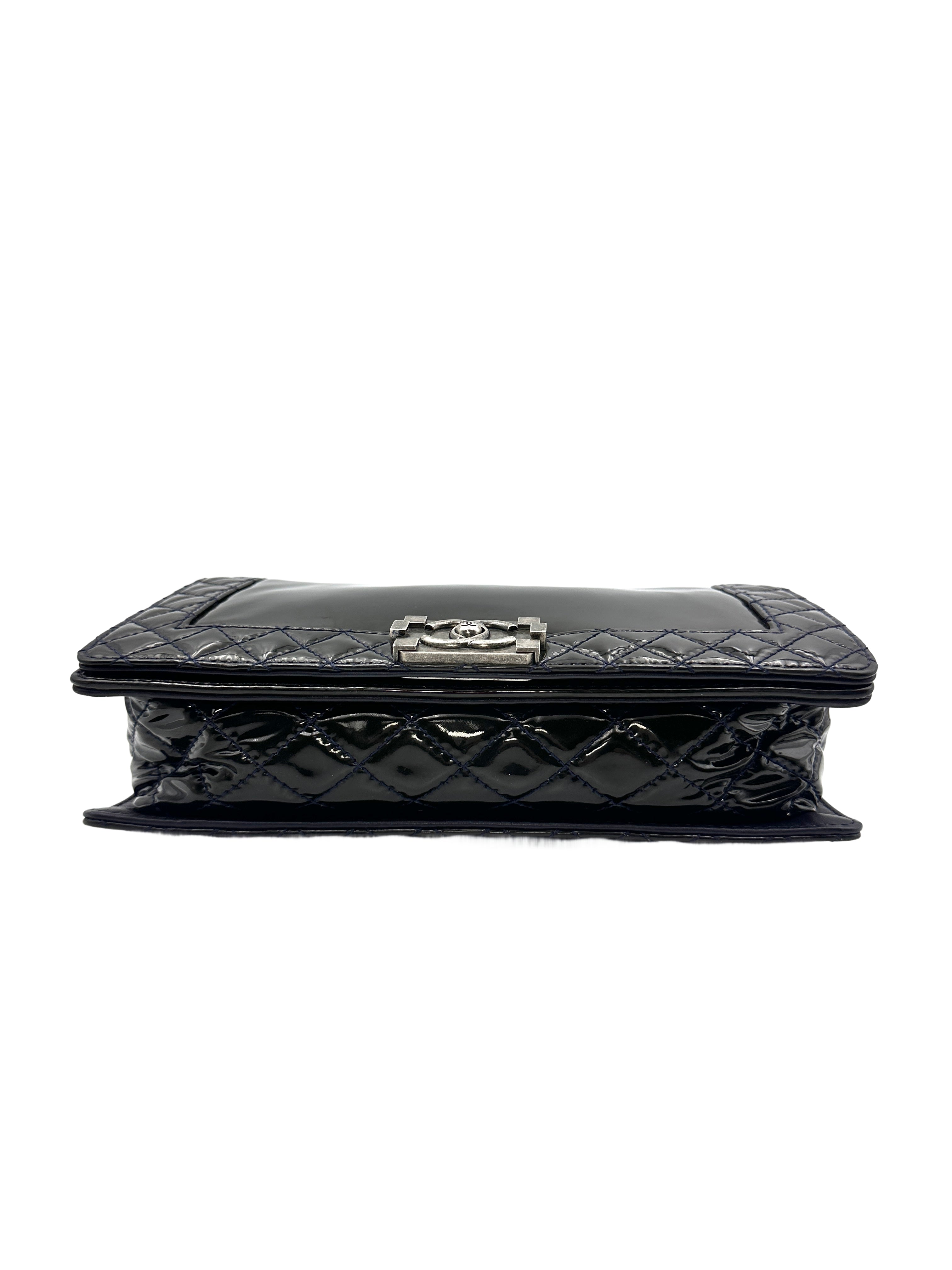 Chanel LeBoy Black Patent Leather Medium Size Shoulder Bag（18***89） CC1126