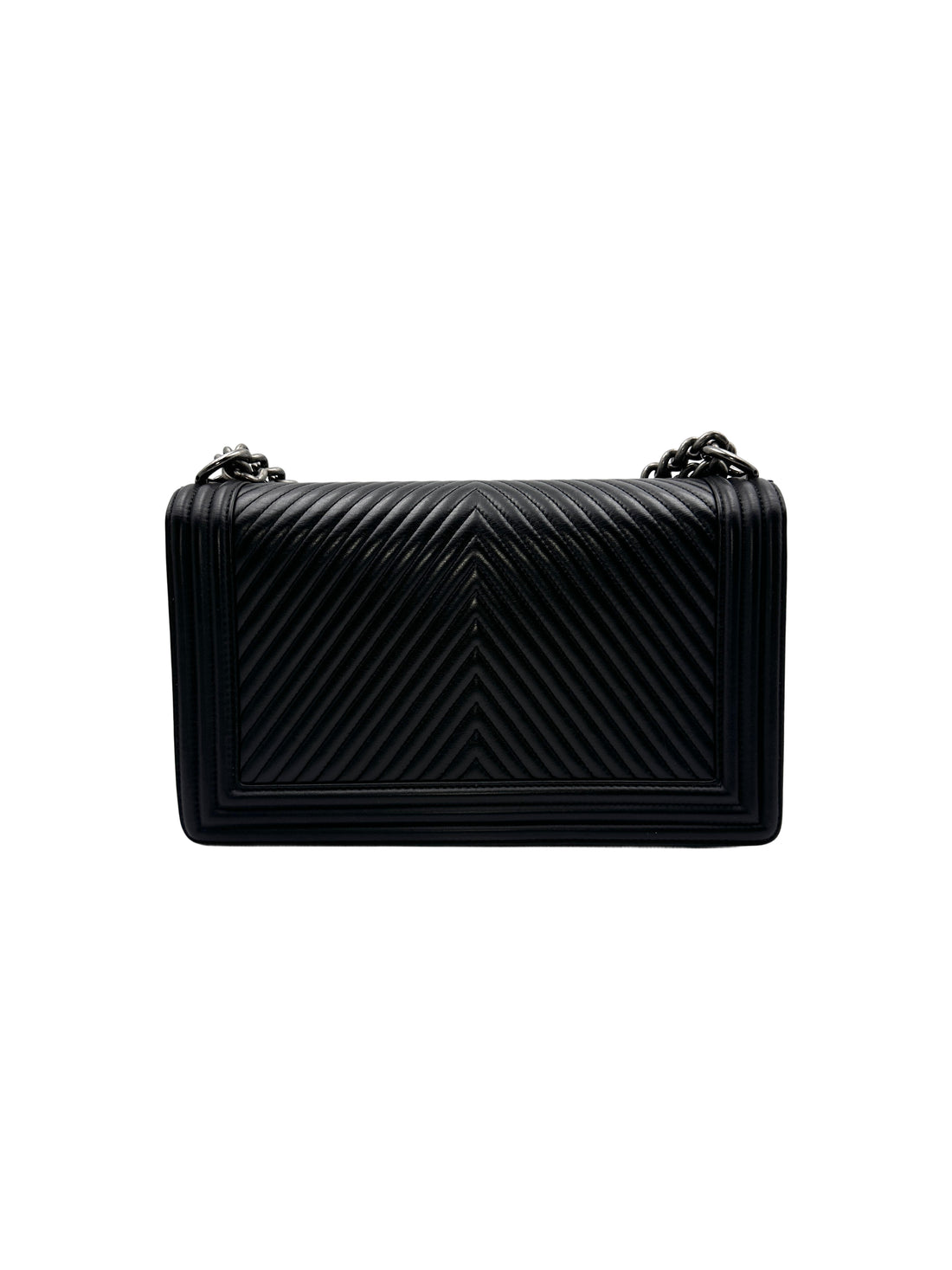 Chanel Black Chevron Leather  Chain Shoulder Bag(19***20) CC1131