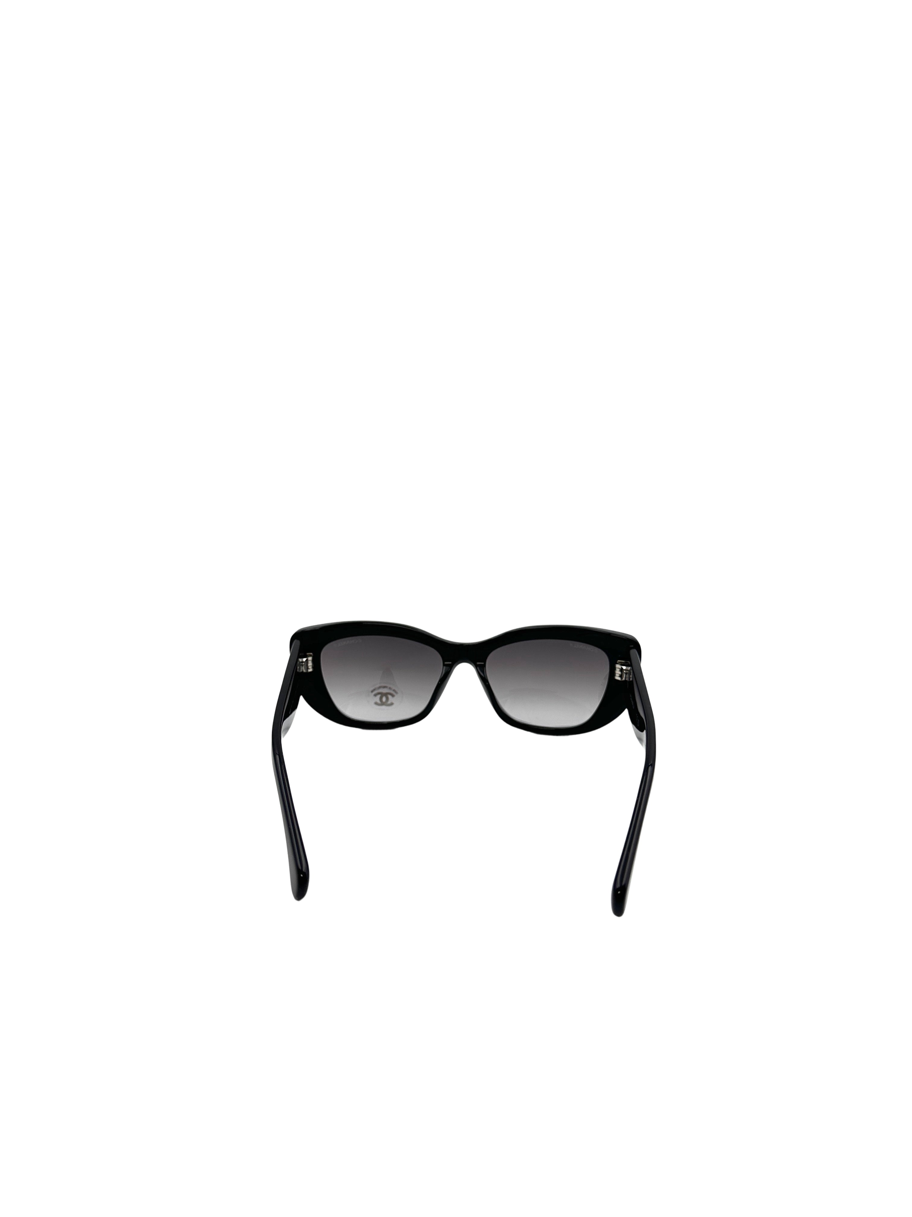 Chanel Black Acetate Sunglasses A71760 S1834 CCG06