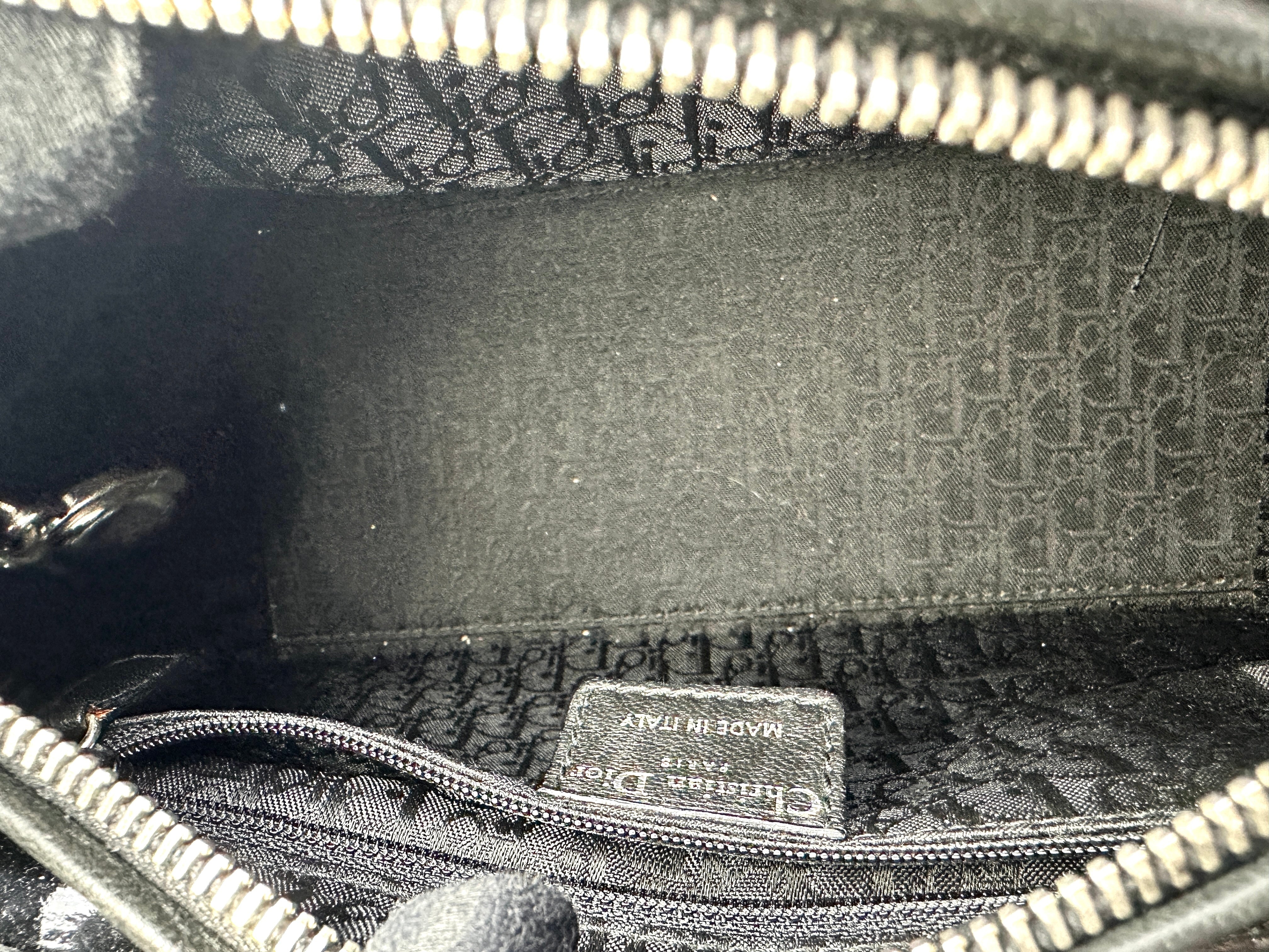 Christian Dior Cannage Black Patent Leather Lady Dior Handbag DR382