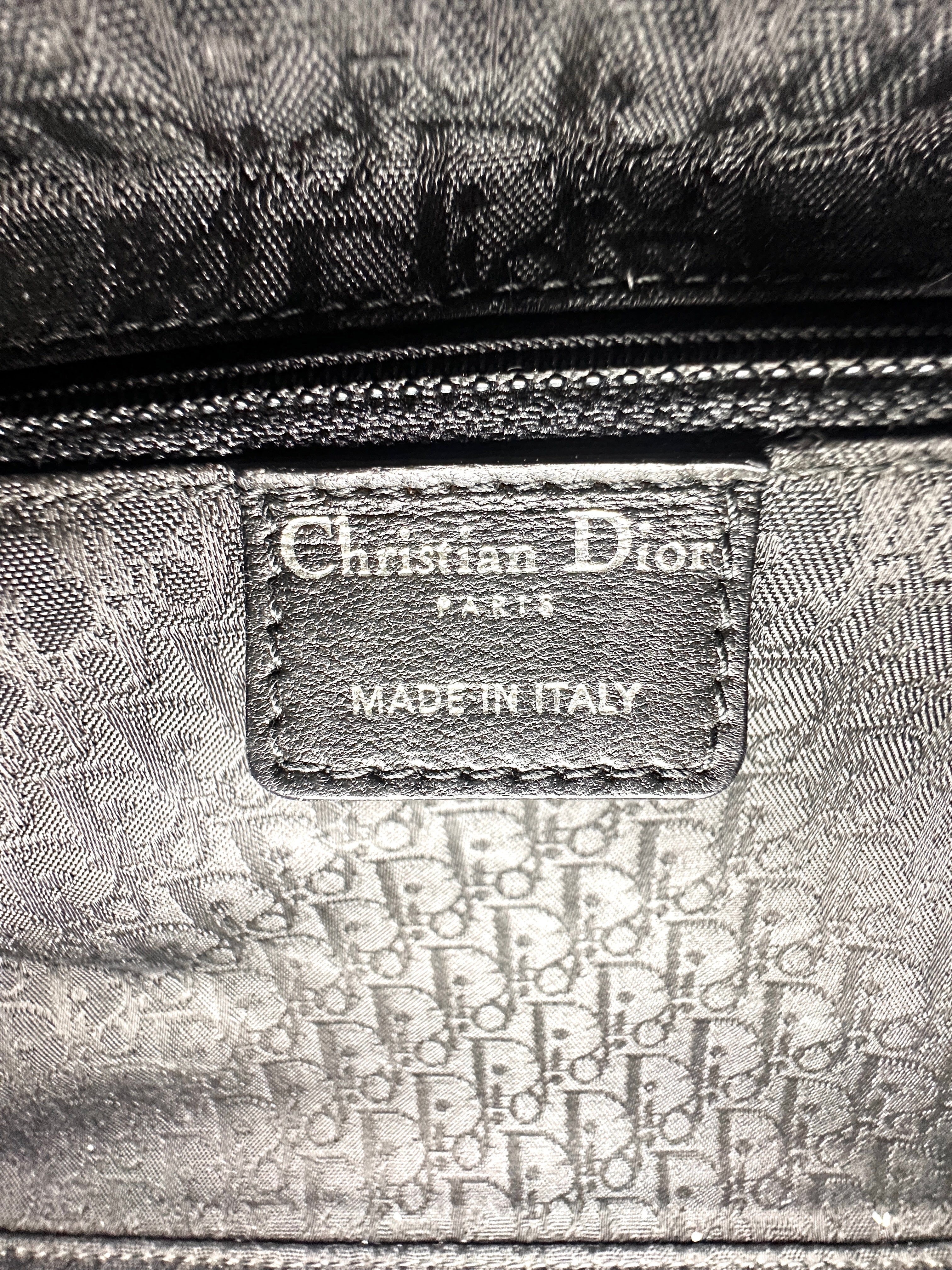Christian Dior Cannage Black Patent Leather Lady Dior Handbag DR382