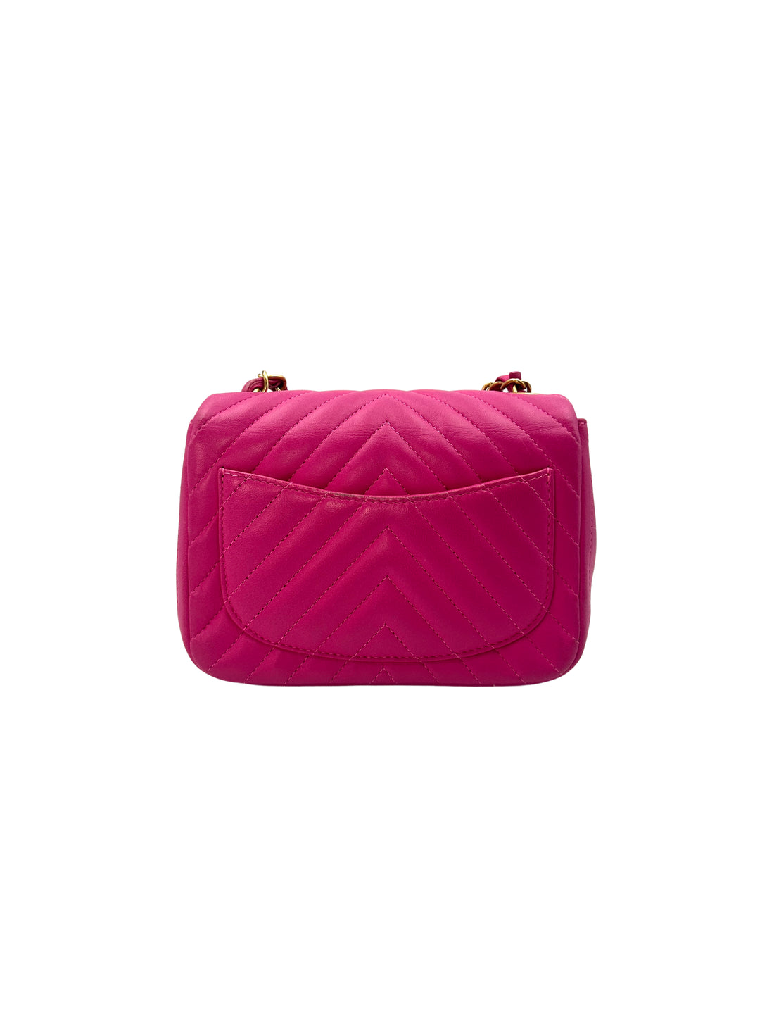 Chanel Pink Lambskin Chevron Mini Flap Shoudler Bag With Chain(21***80) CC1144