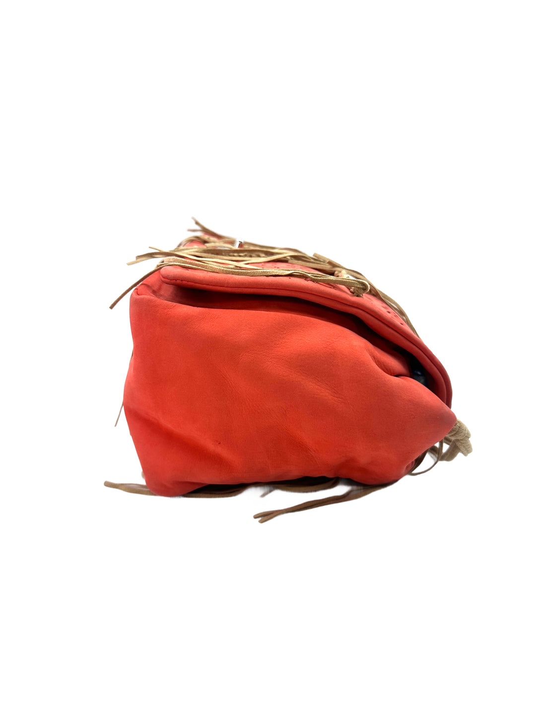 Chanel Orange Suede Cut Fringe Flap Shoudler Bag(14***38) CC1141