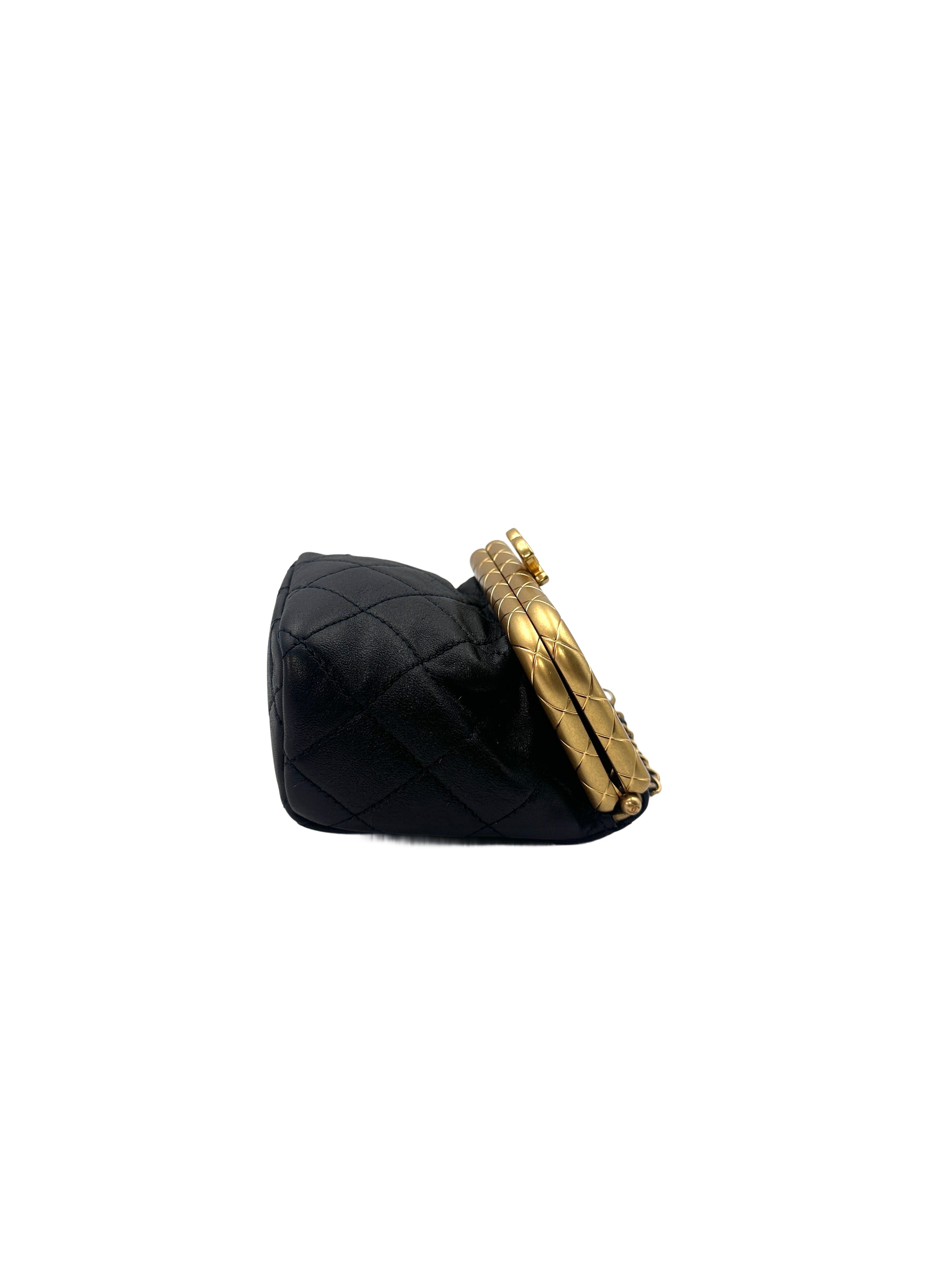 Chanel Black Quilted Leather WIth Kiss Lock My Crush Chain Shoulder Bag(30***35) CC1143