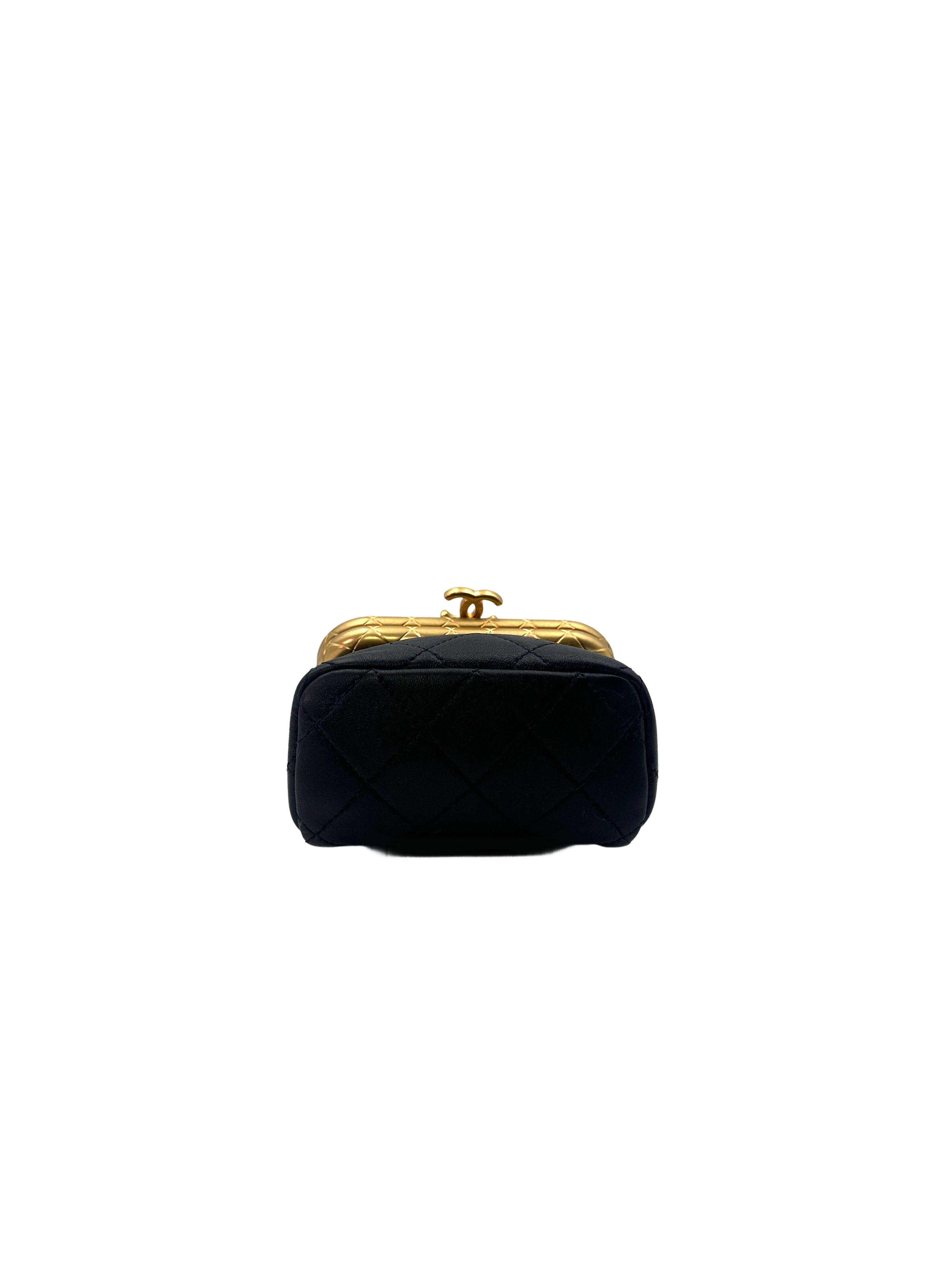 Chanel Black Quilted Leather WIth Kiss Lock My Crush Chain Shoulder Bag(30***35) CC1143