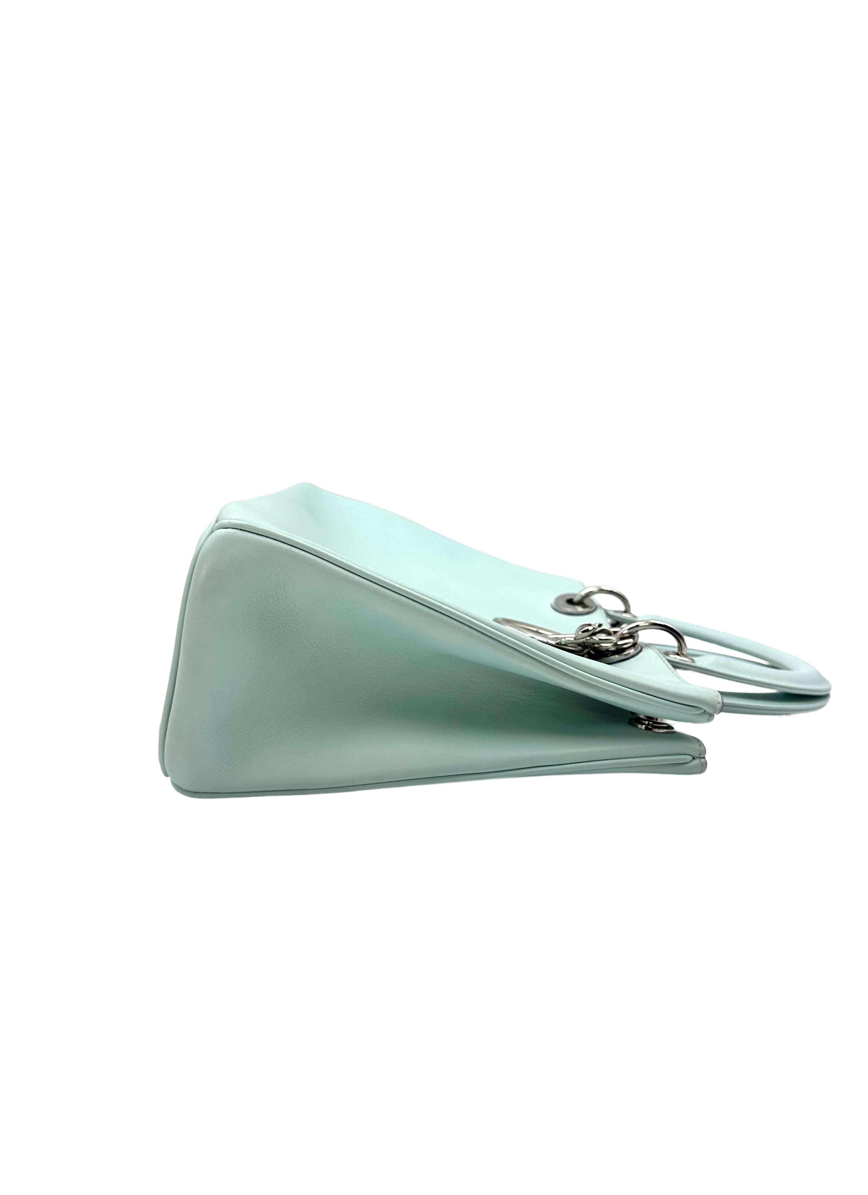 Christian Dior Diorissimo Mint Green Shopper Tote Bag with Pouch DR386