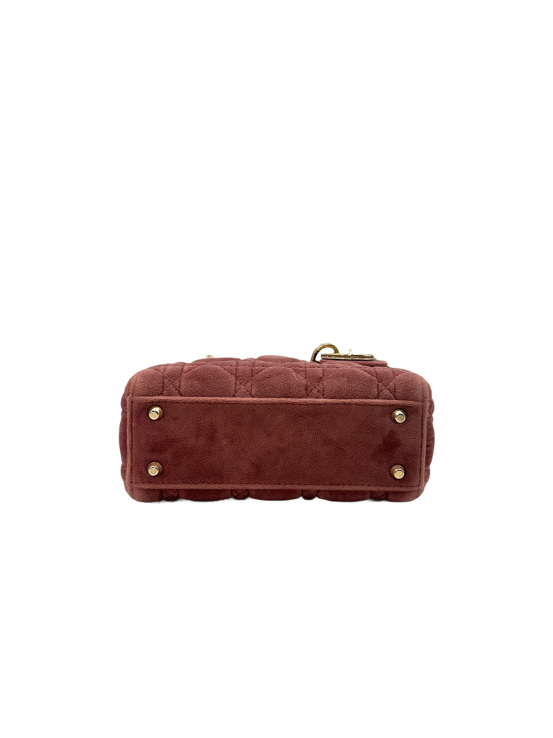 Christian Dior Pink Velvet Lady Dior Chain Shoulder Handle Bag DR388