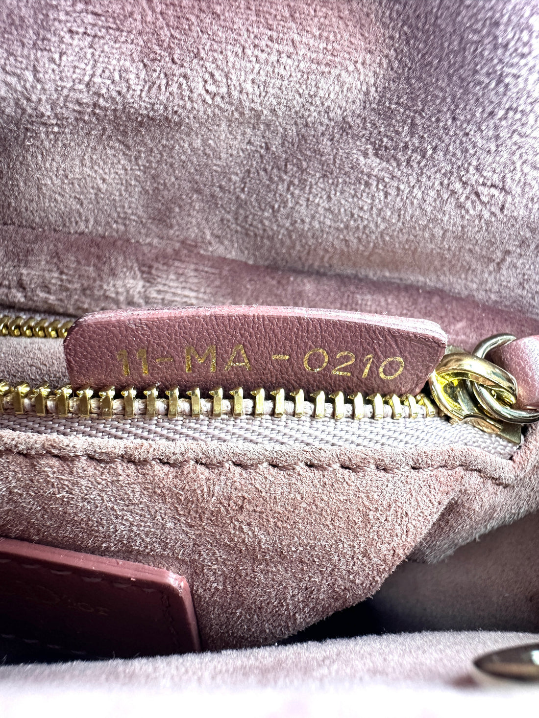 Christian Dior Pink Velvet Lady Dior Chain Shoulder Handle Bag DR388