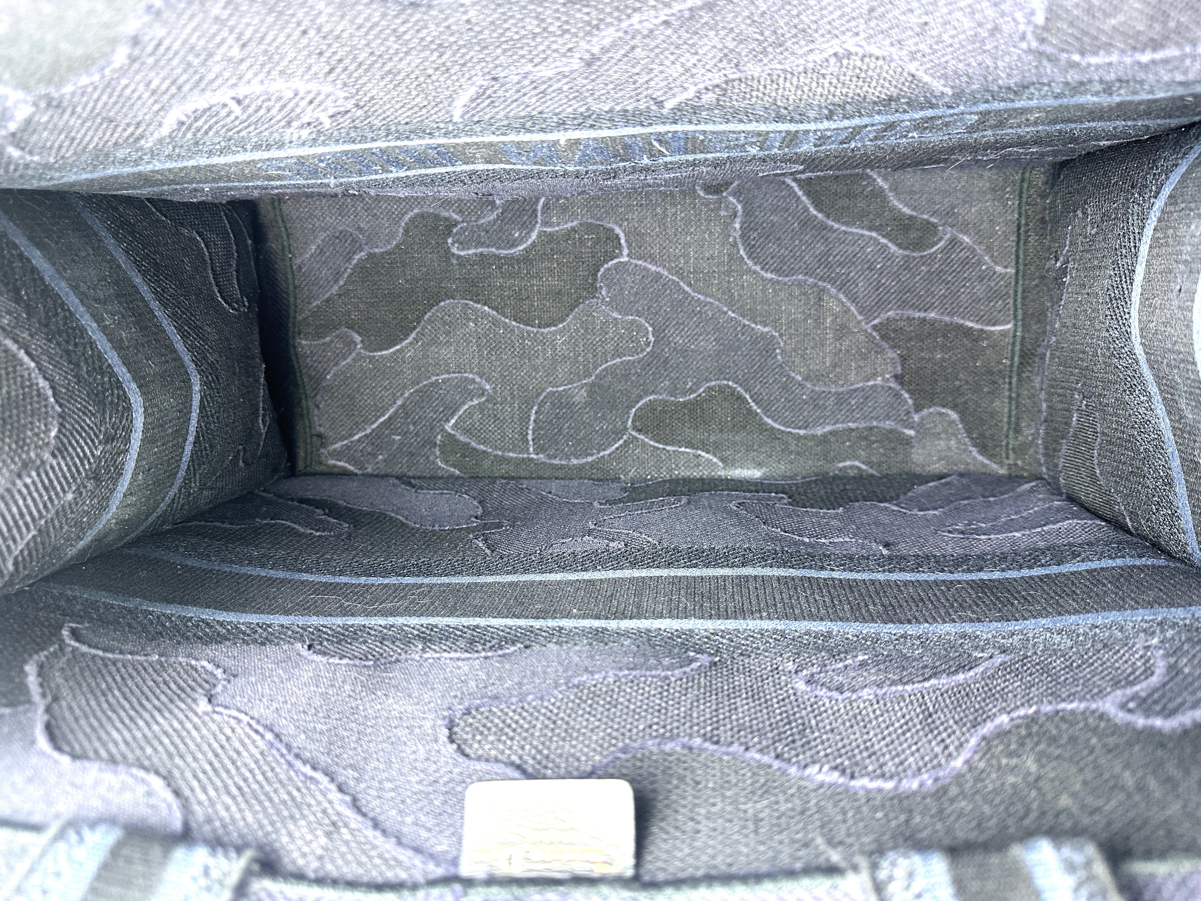 Christian Dior Blue Camouflage Large Book Tote Handle Bag DR384