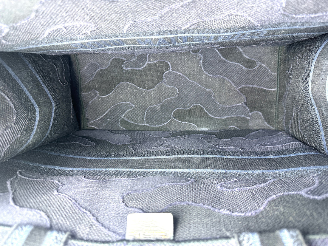 Christian Dior Blue Camouflage Large Book Tote Handle Bag DR384