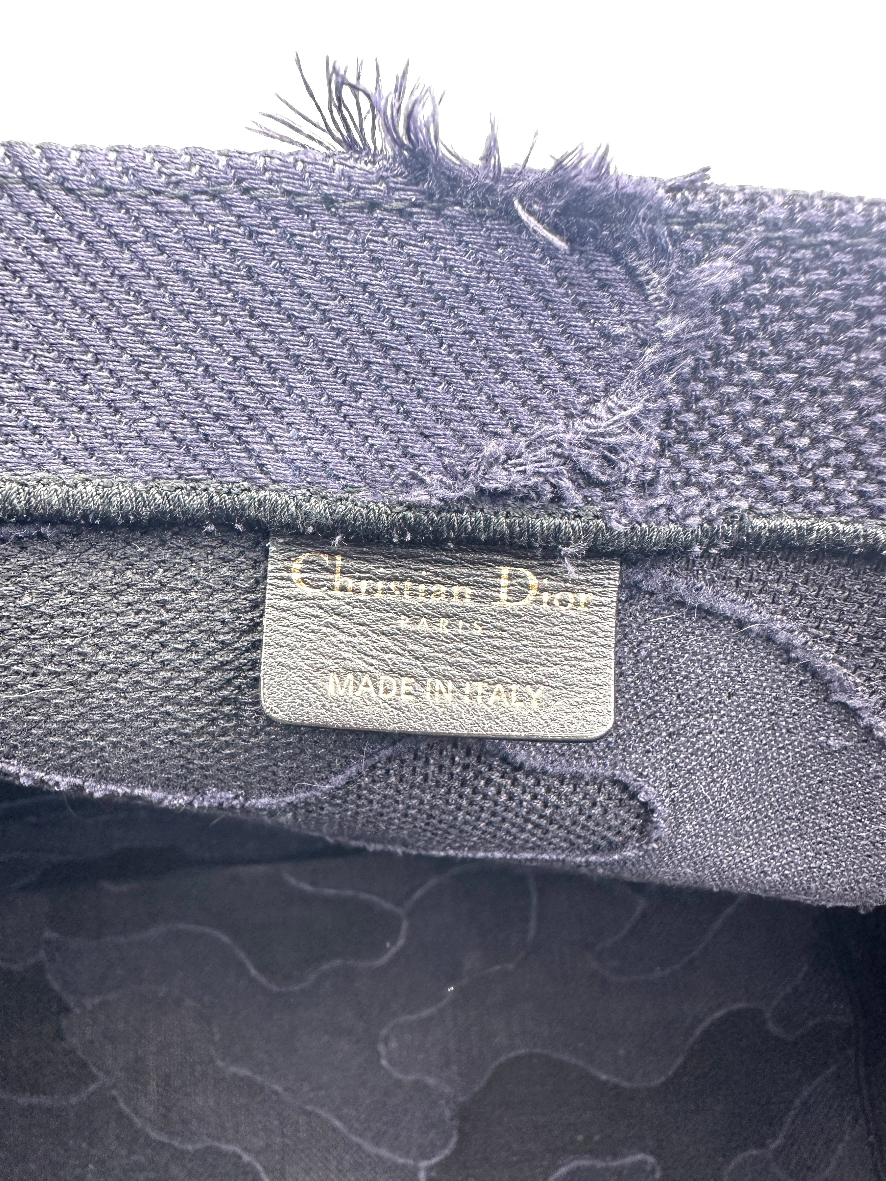 Christian Dior Blue Camouflage Large Book Tote Handle Bag DR384
