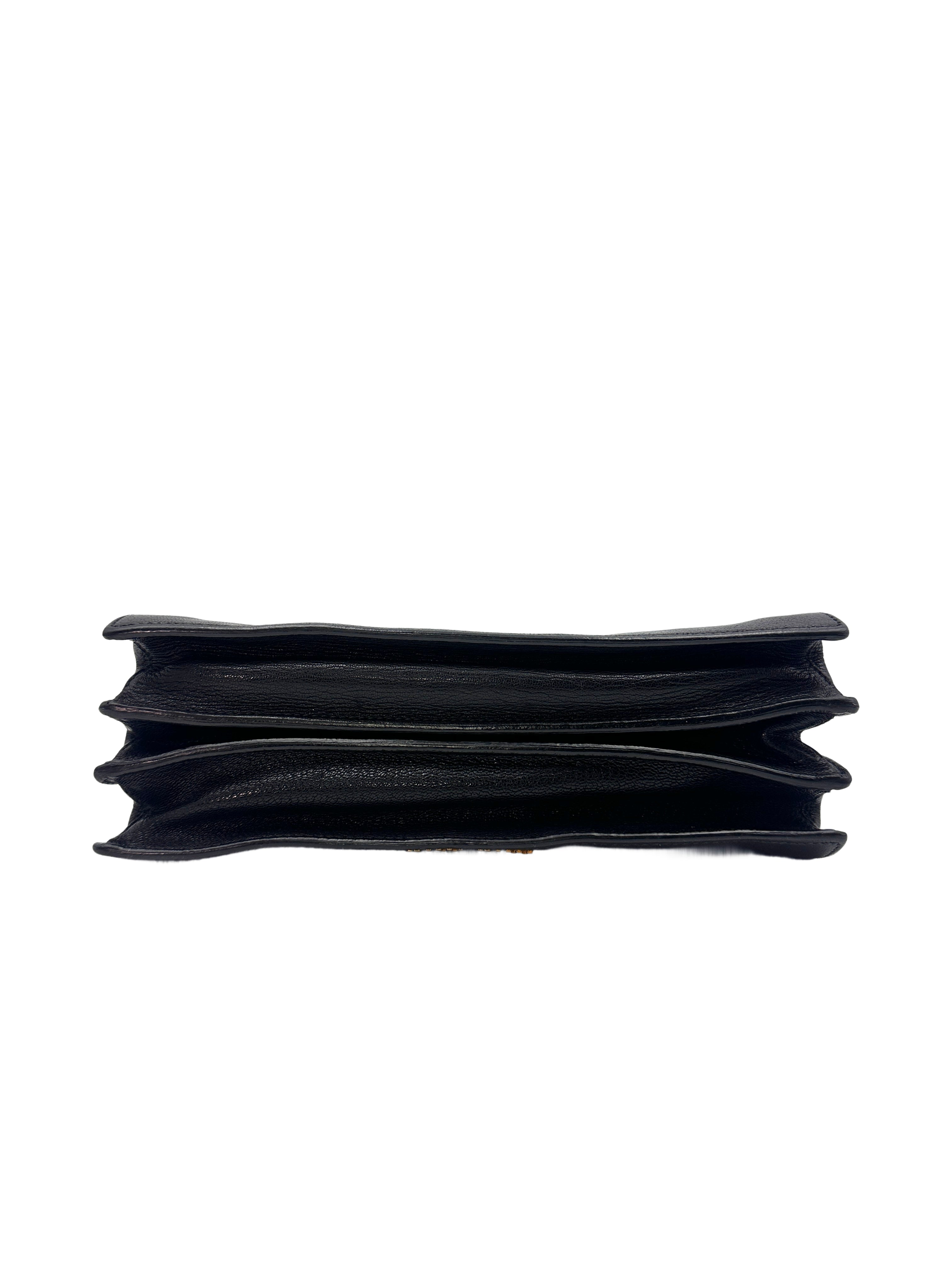 Miu Miu Black Madras Leather Crossbody Bag MM27