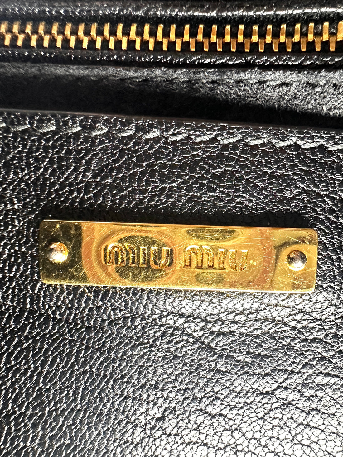 Miu Miu Black Madras Leather Crossbody Bag MM27
