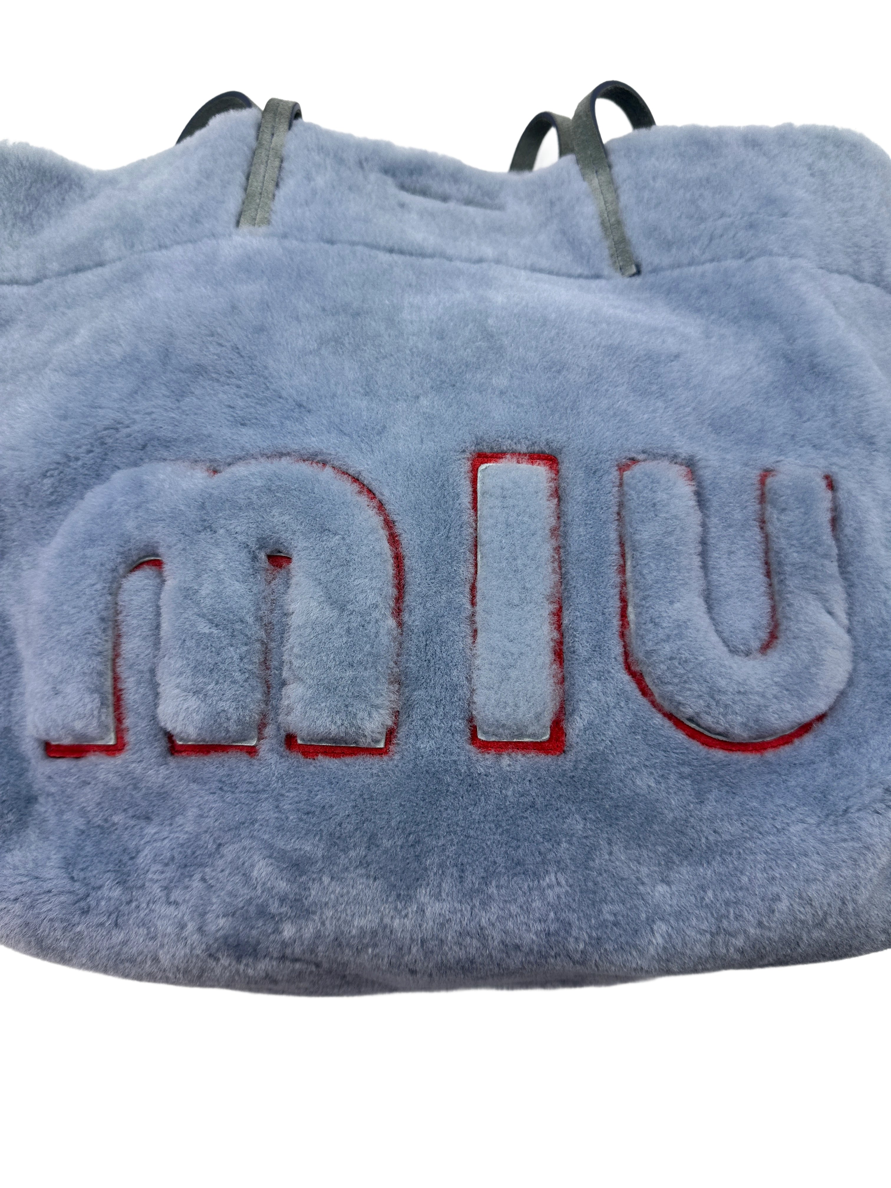 Miu Miu Blue Terrycloth Tote Bag With Logo MM28