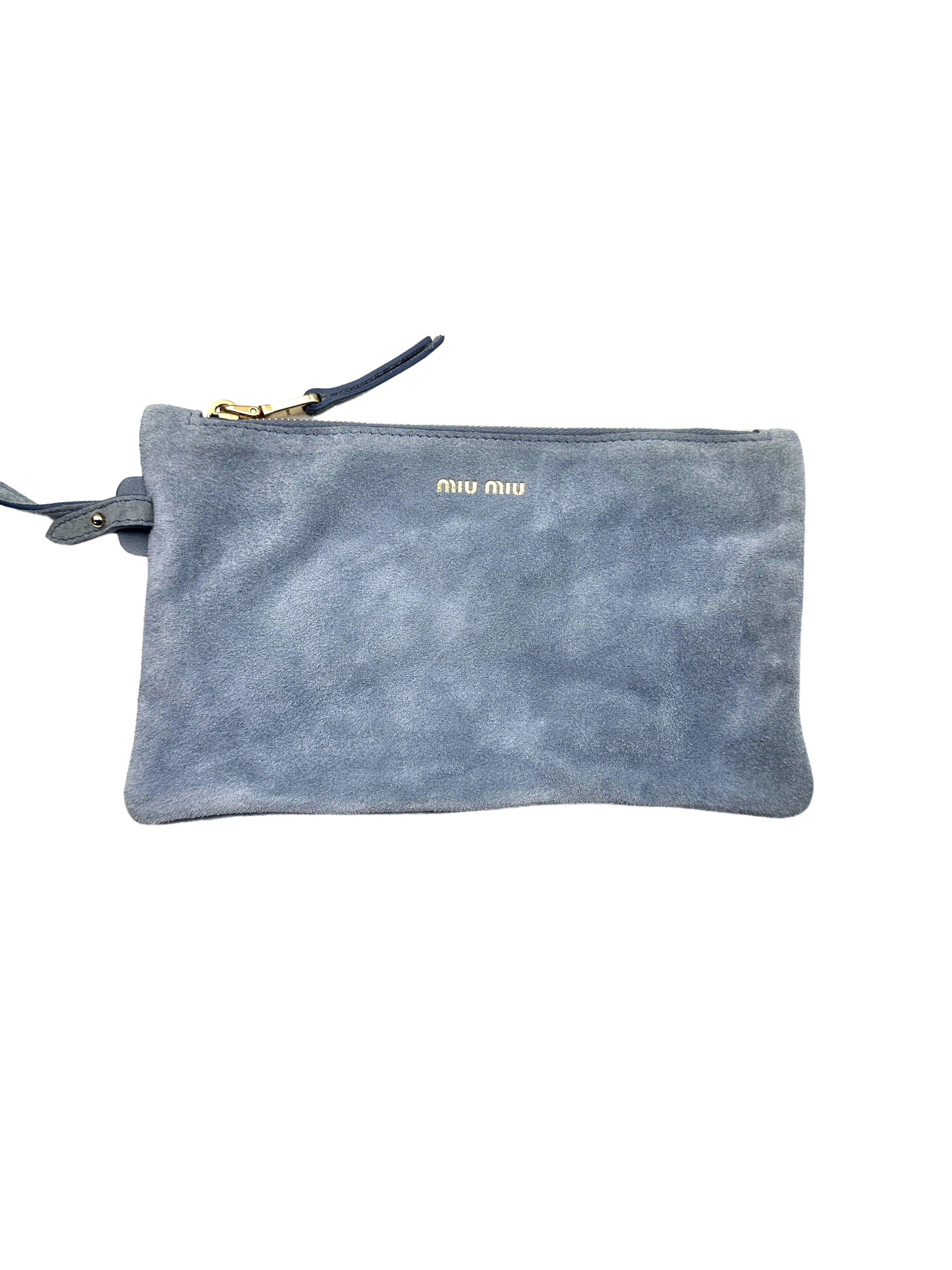 Miu Miu Blue Terrycloth Tote Bag With Logo MM28