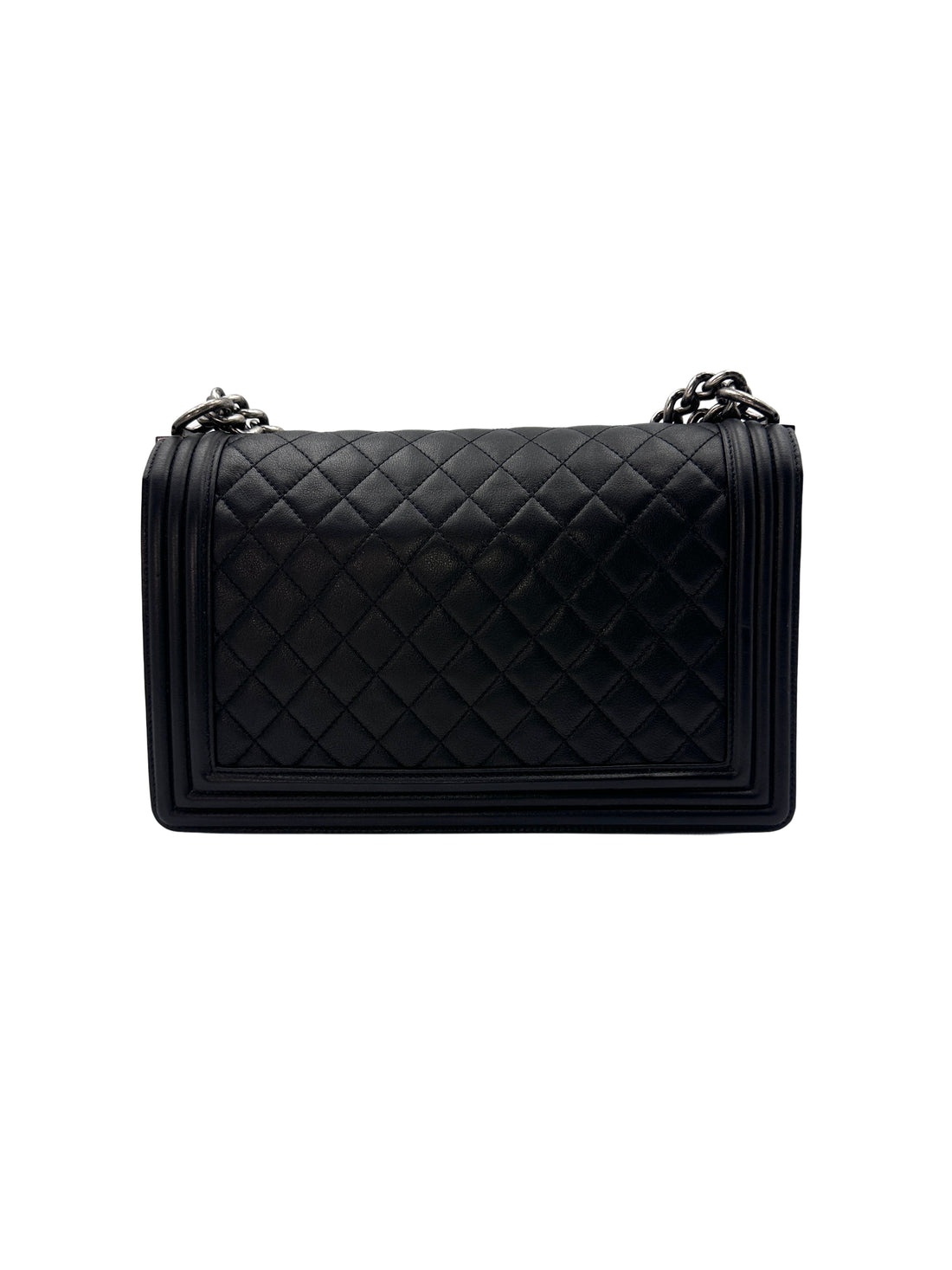 Chanel LeBoy Black Quilted Leather Crossbody Bag with Silver Buckle(19***69) CC1138