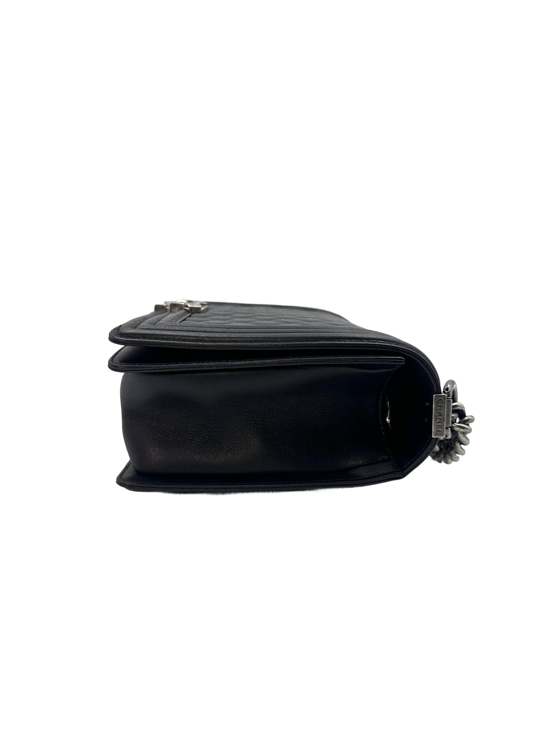 Chanel LeBoy Black Quilted Leather Crossbody Bag with Silver Buckle(19***69) CC1138