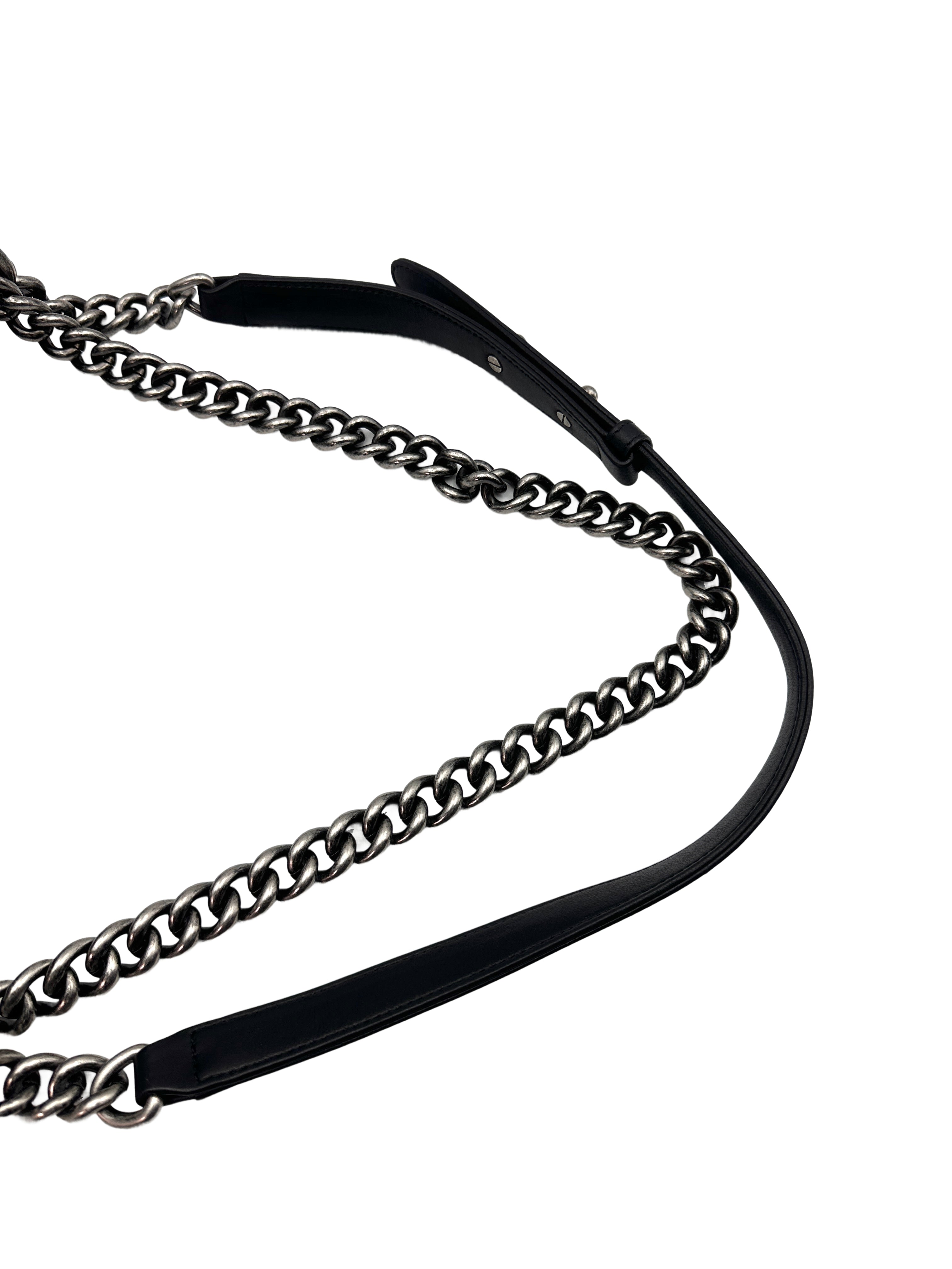 Chanel LeBoy Black Quilted Leather Crossbody Bag with Silver Buckle(19***69) CC1138