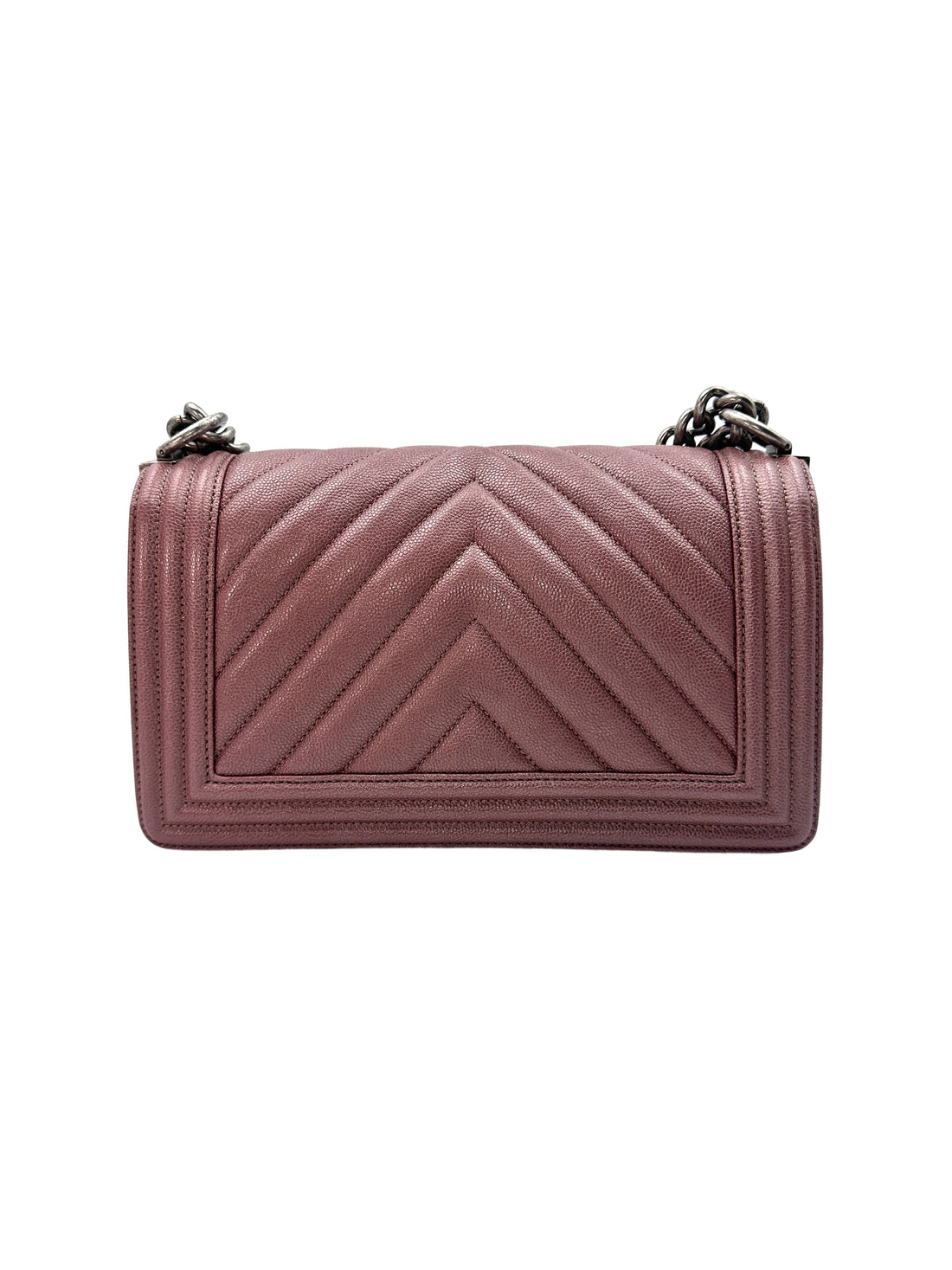 Chanel LeBoy Dark Pink Chevron Quilted Leather Crossbody Bag(26***31) CC1139