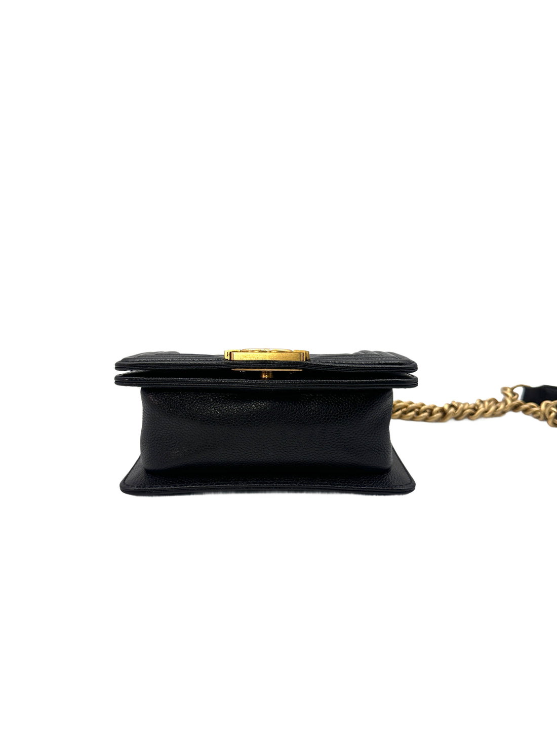 Chanel Mini LeBoy Black Quilted Leather Crossbody Bag WIth Chain(T5***XA) CC1191