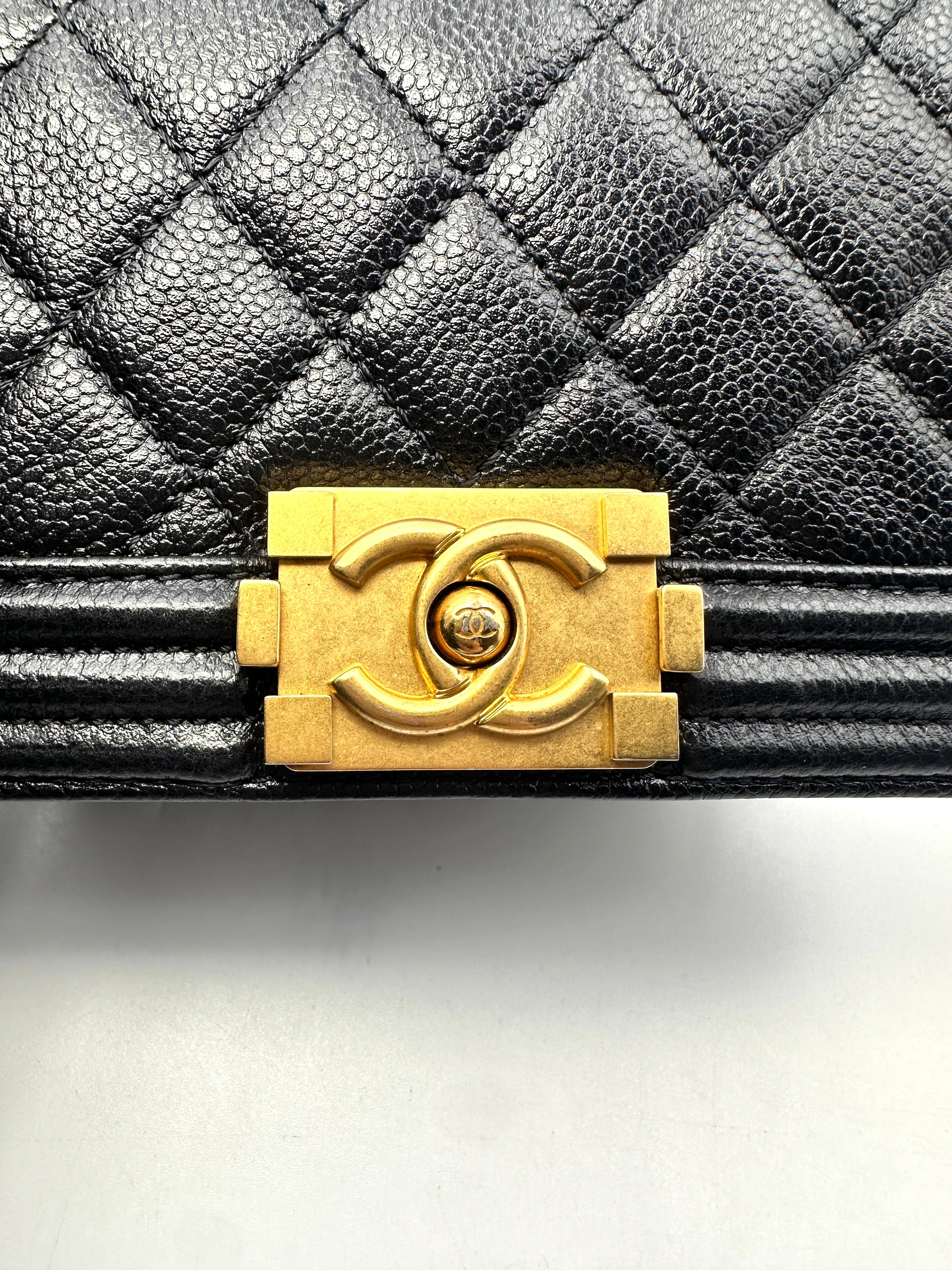 Chanel Mini LeBoy Black Quilted Leather Crossbody Bag WIth Chain(T5***XA) CC1191