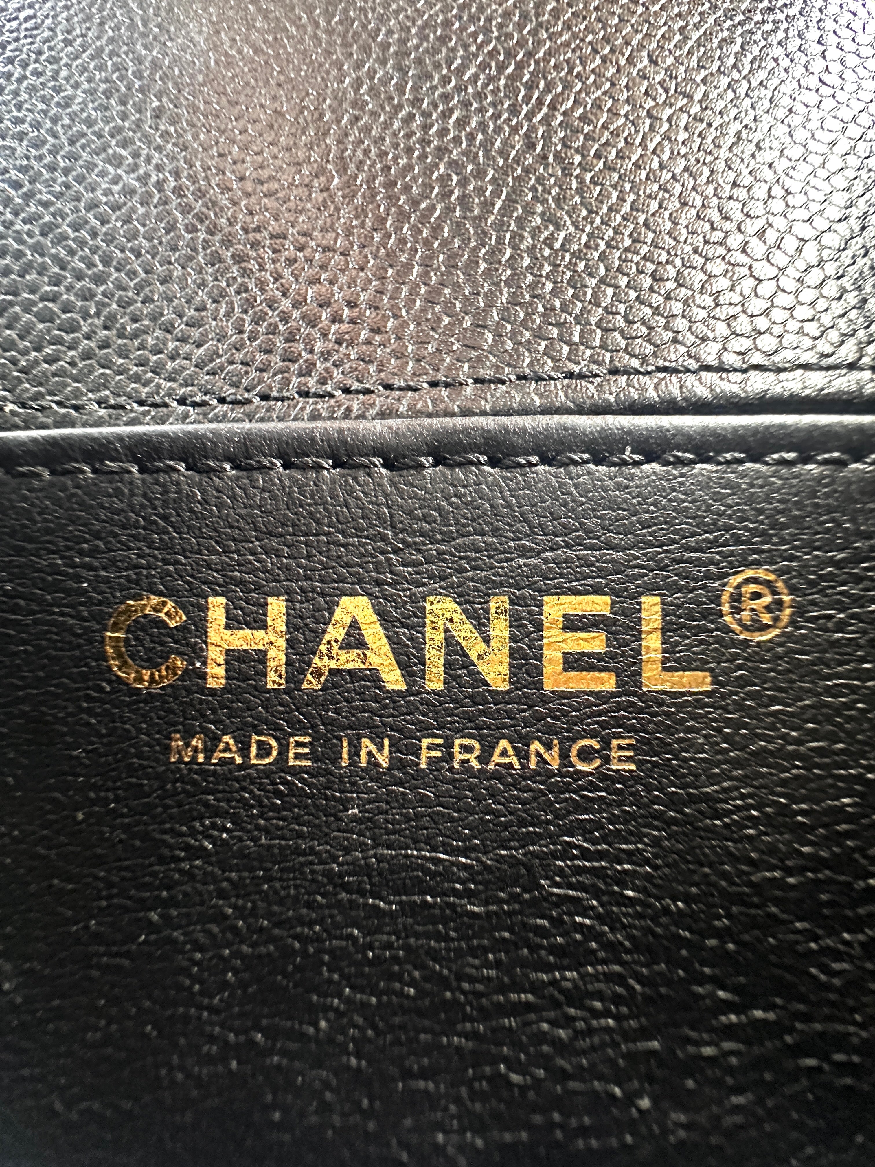Chanel Mini LeBoy Black Quilted Leather Crossbody Bag WIth Chain(T5***XA) CC1191