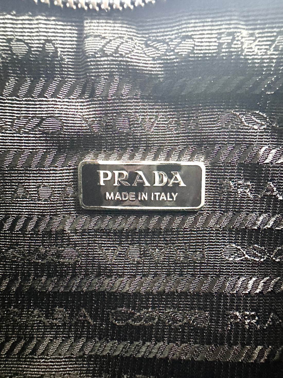 Prada Re-Edition 2000 Blue Terry Cloth Hobo Shoulder Bag With Logo PR177