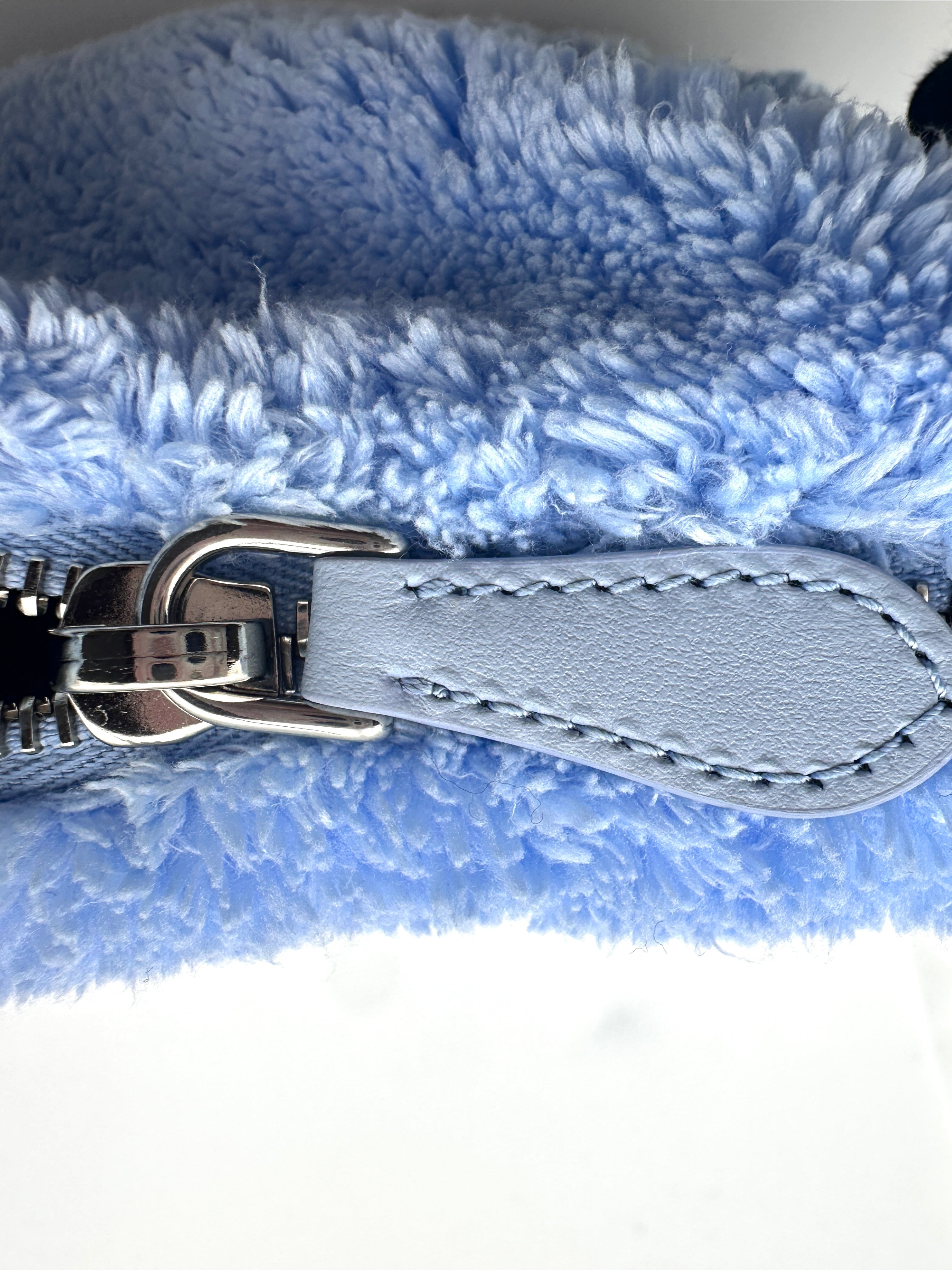 Prada Re-Edition 2000 Blue Terry Cloth Hobo Shoulder Bag With Logo PR177