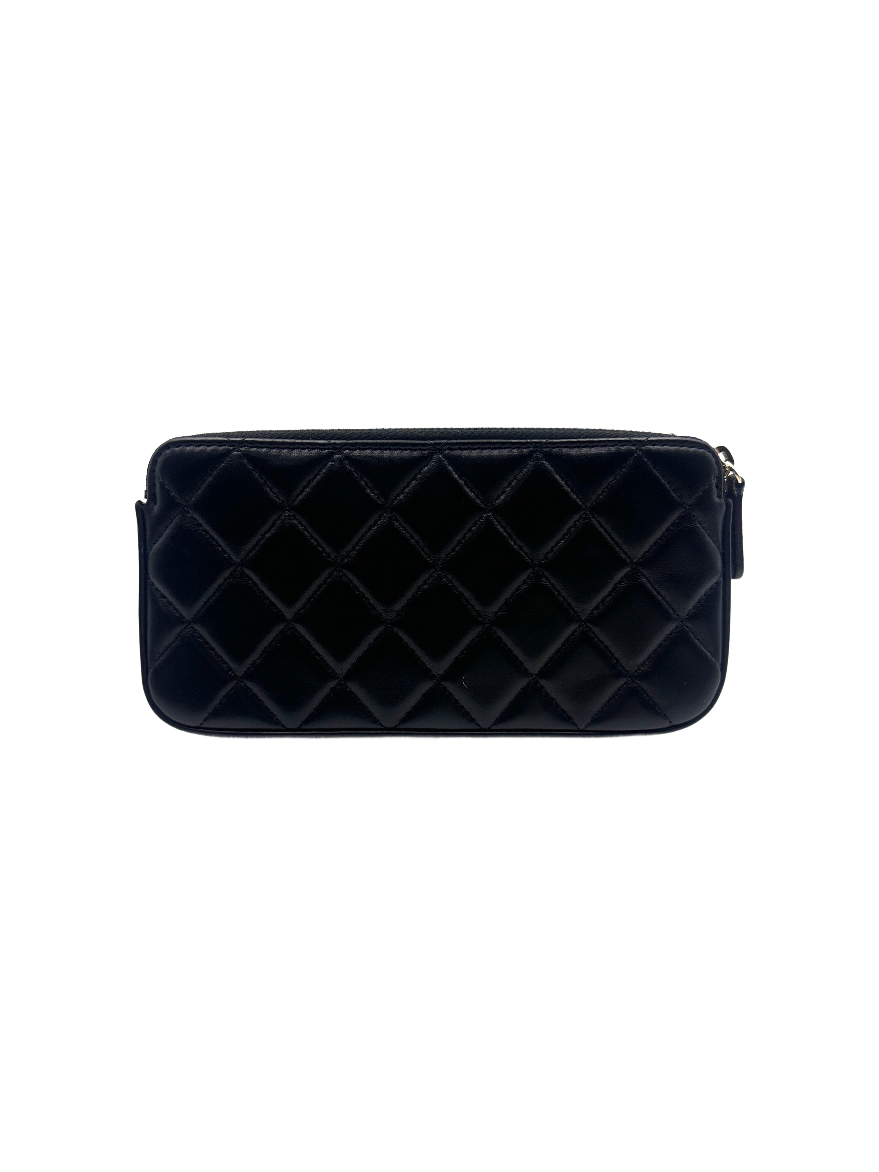 Chanel Camellia Black Quilted Leather Wallet On Chain Shoulder Bag(27***83) CC1193