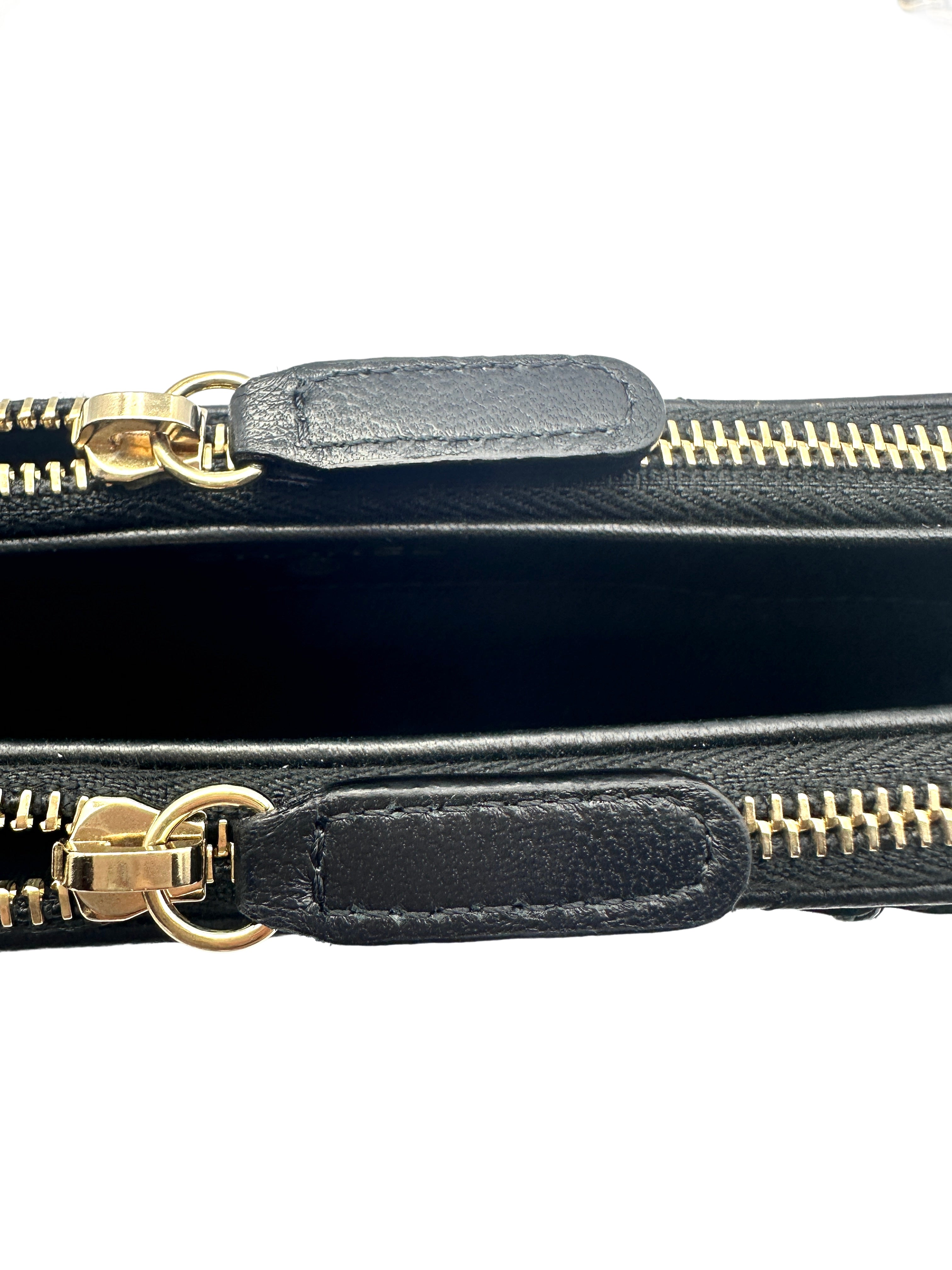 Chanel Camellia Black Quilted Leather Wallet On Chain Shoulder Bag(27***83) CC1193