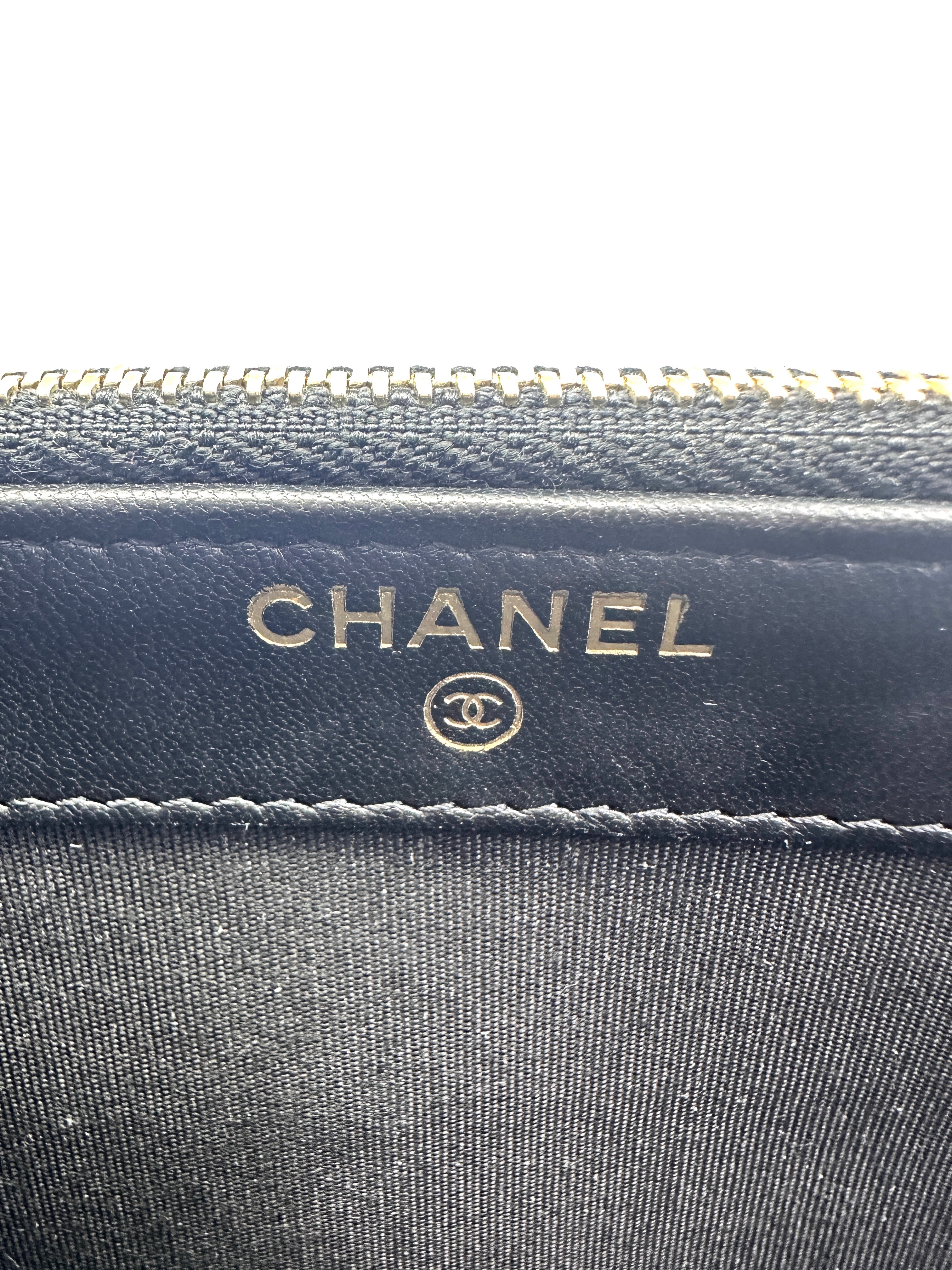 Chanel Camellia Black Quilted Leather Wallet On Chain Shoulder Bag(27***83) CC1193