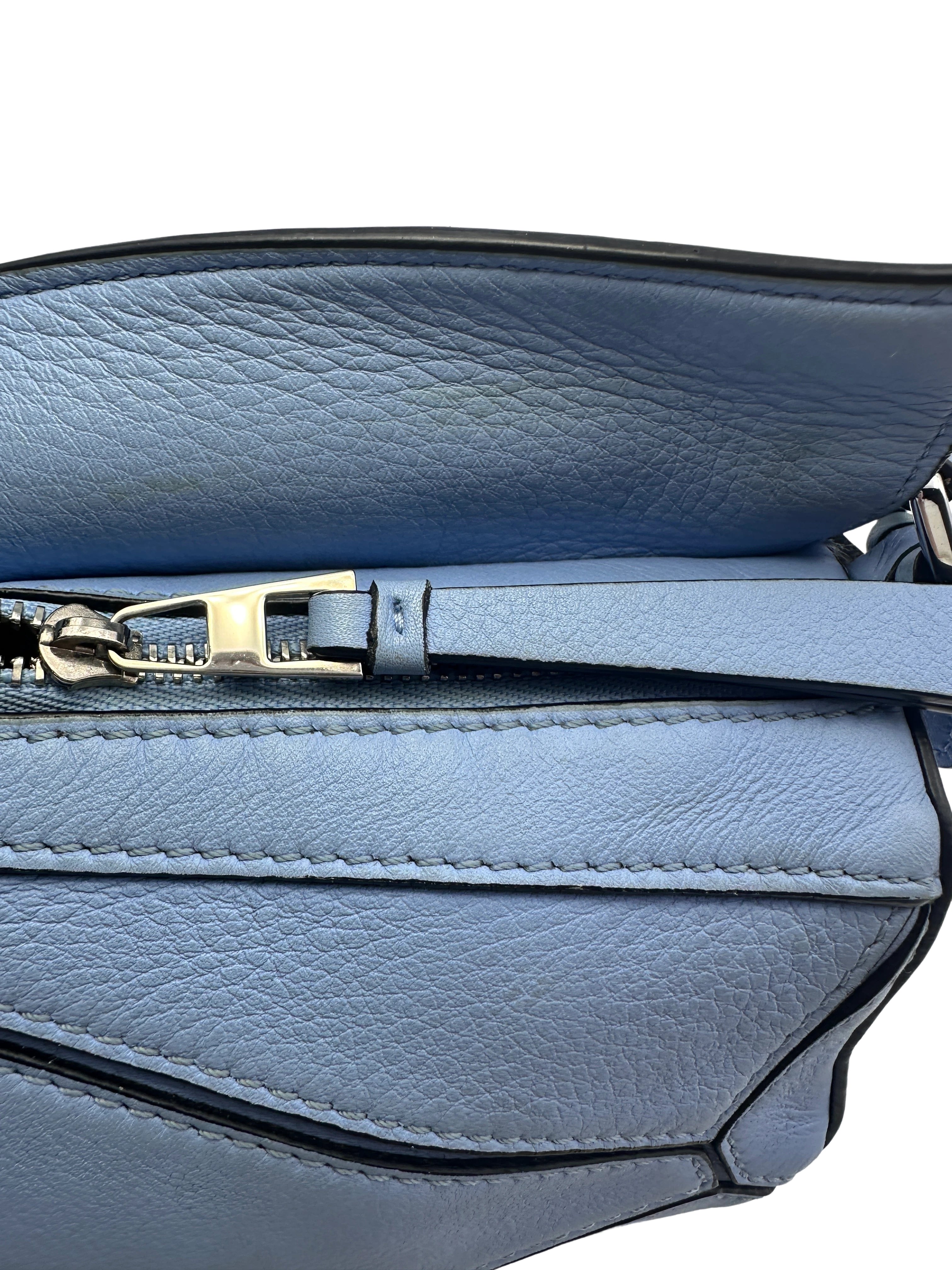 Loewe Blue Puzzle Mini Leather Bag LW66