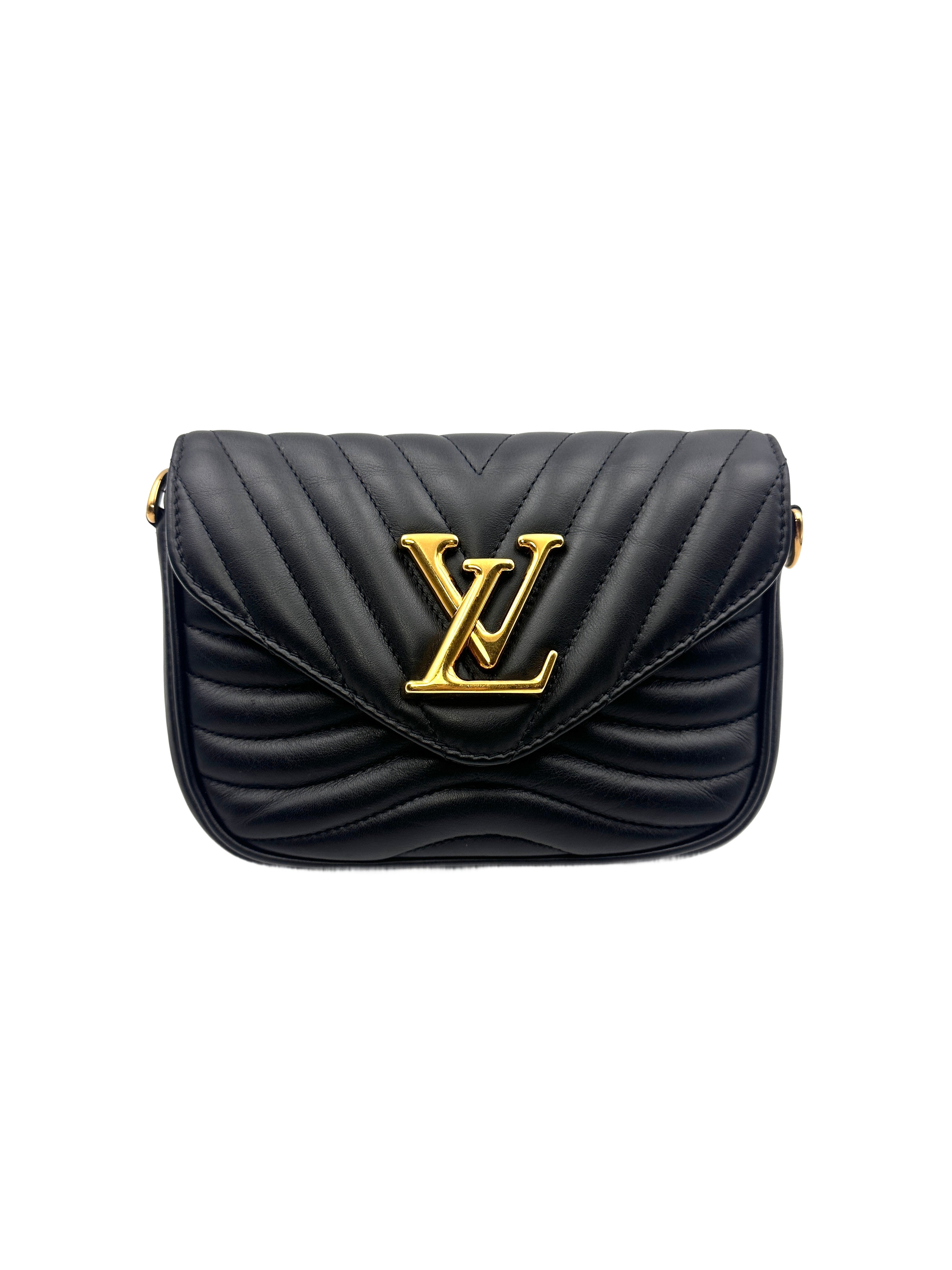 Louis Vuitton Black New Wave Multi Pochette Quilted Leather Crossbody Bag LV1724