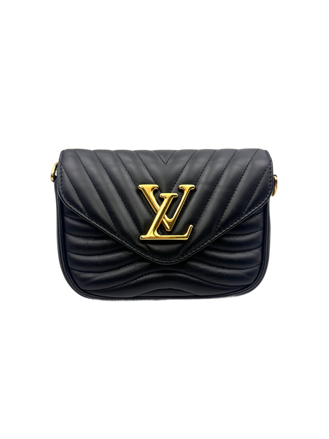 Louis Vuitton Black New Wave Multi Pochette Quilted Leather Crossbody Bag LV1724