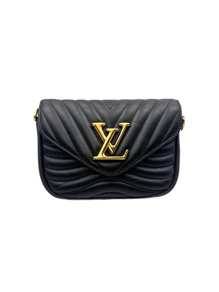 Louis Vuitton Black New Wave Multi Pochette Quilted Leather Crossbody Bag LV1724